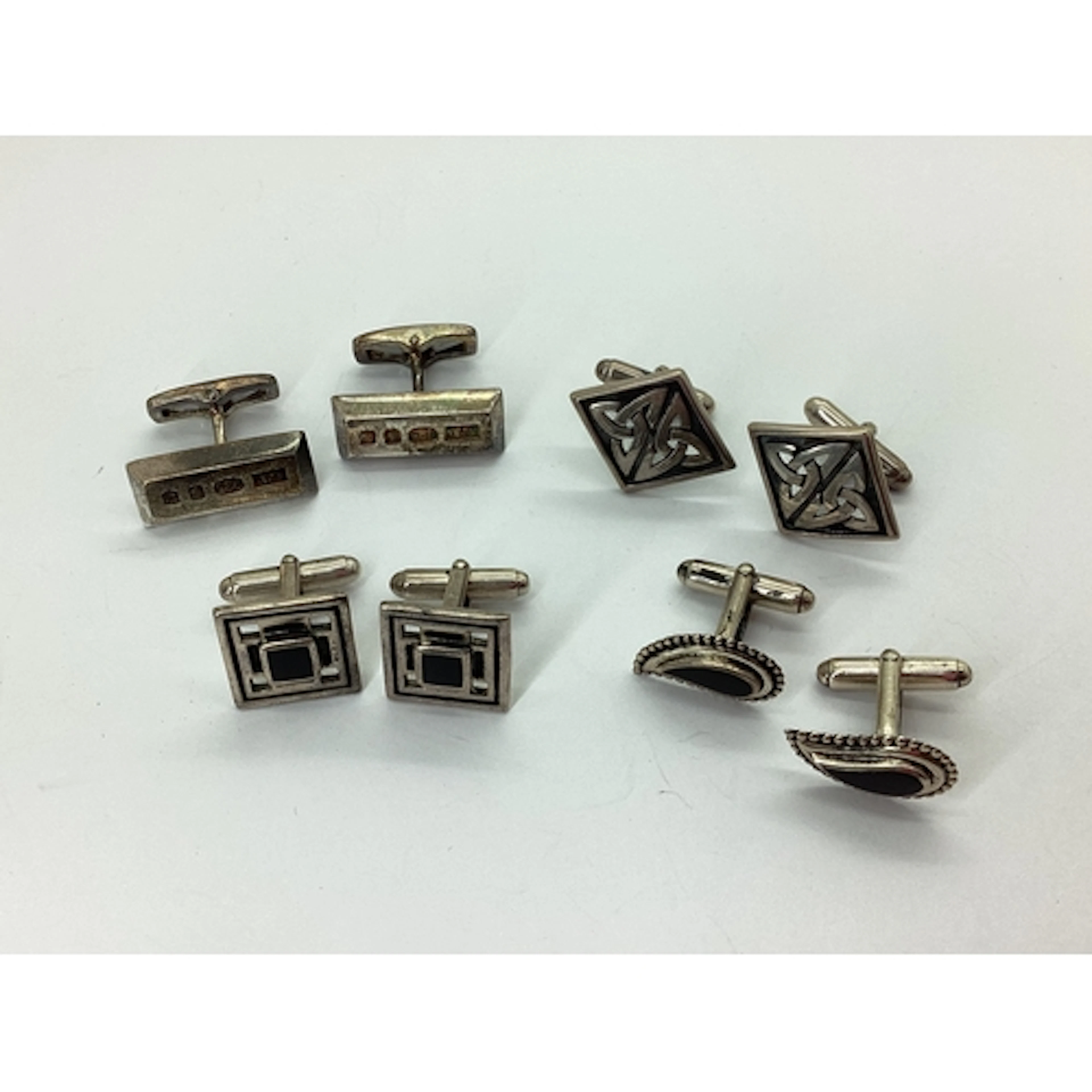 Ola Marie Gorie; A Pair of Celtic Style Cufflinks, of kite s...