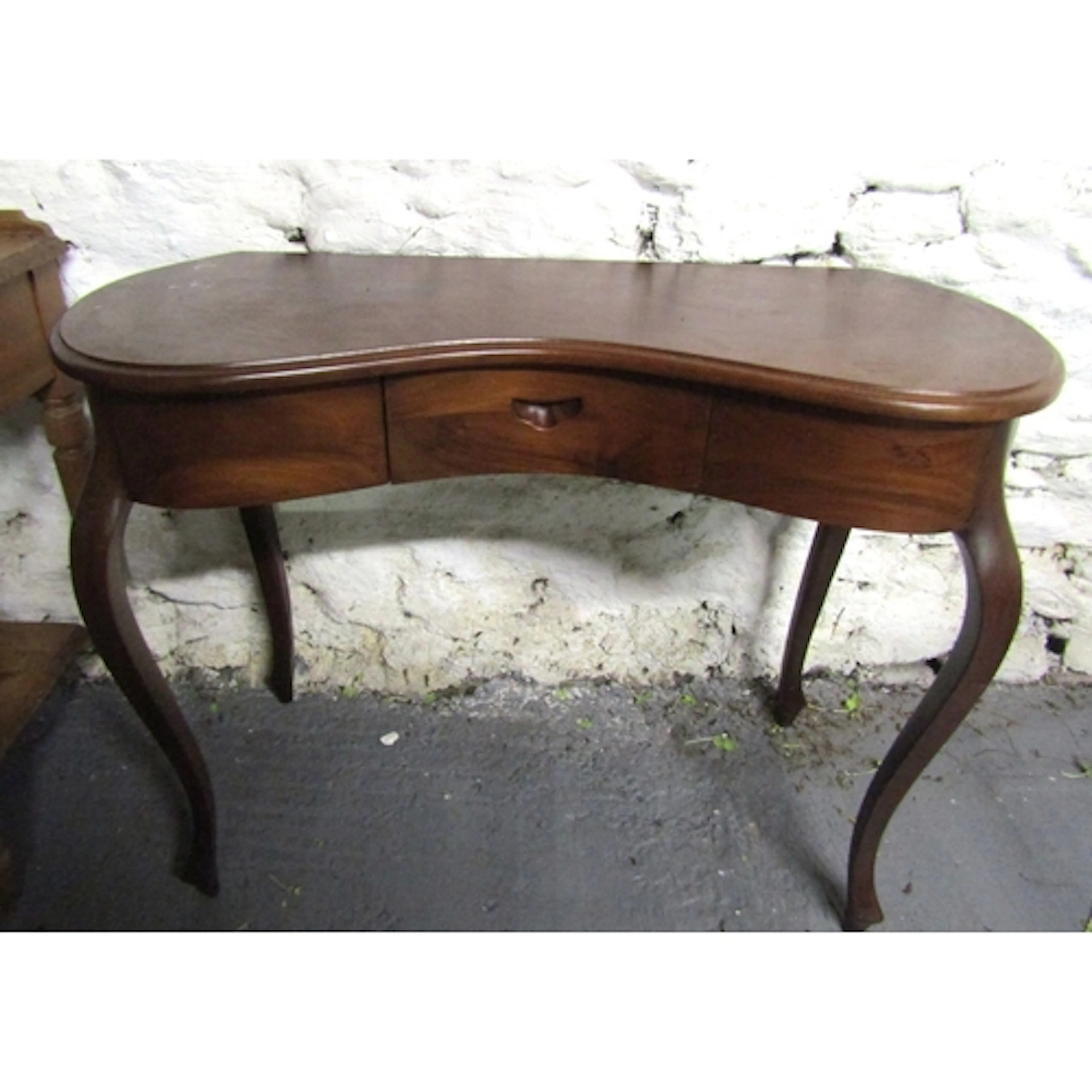 Mahogany Shaped Form Side or Console Table with Single Drawe...