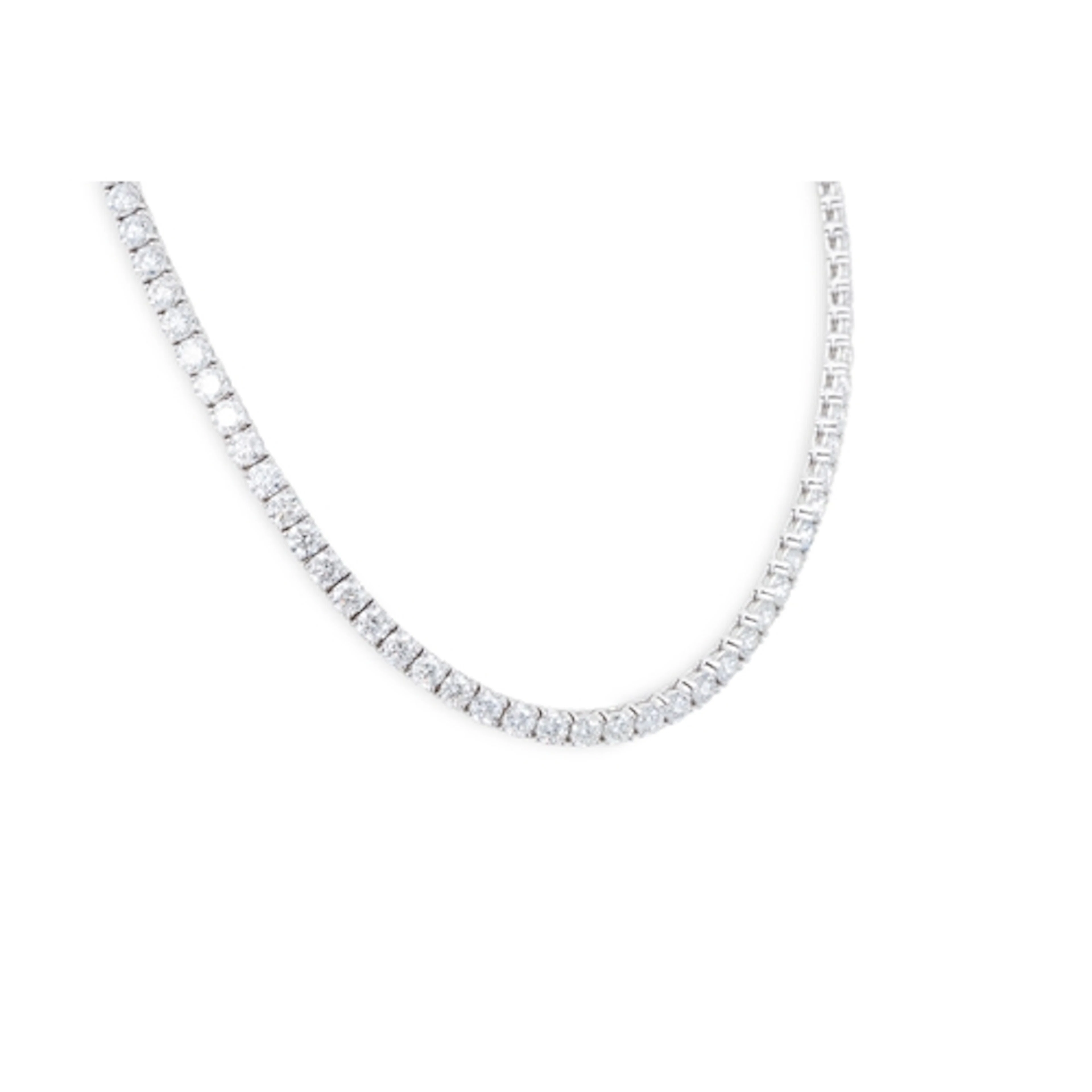 A DIAMOND SET LINE NECKLACE, the round brilliant cut diamond...