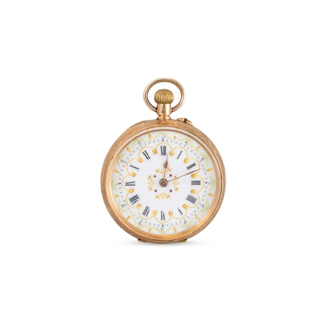 A 14CT YELLOW GOLD ENGRAVED OPEN FACED POCKET WATCH