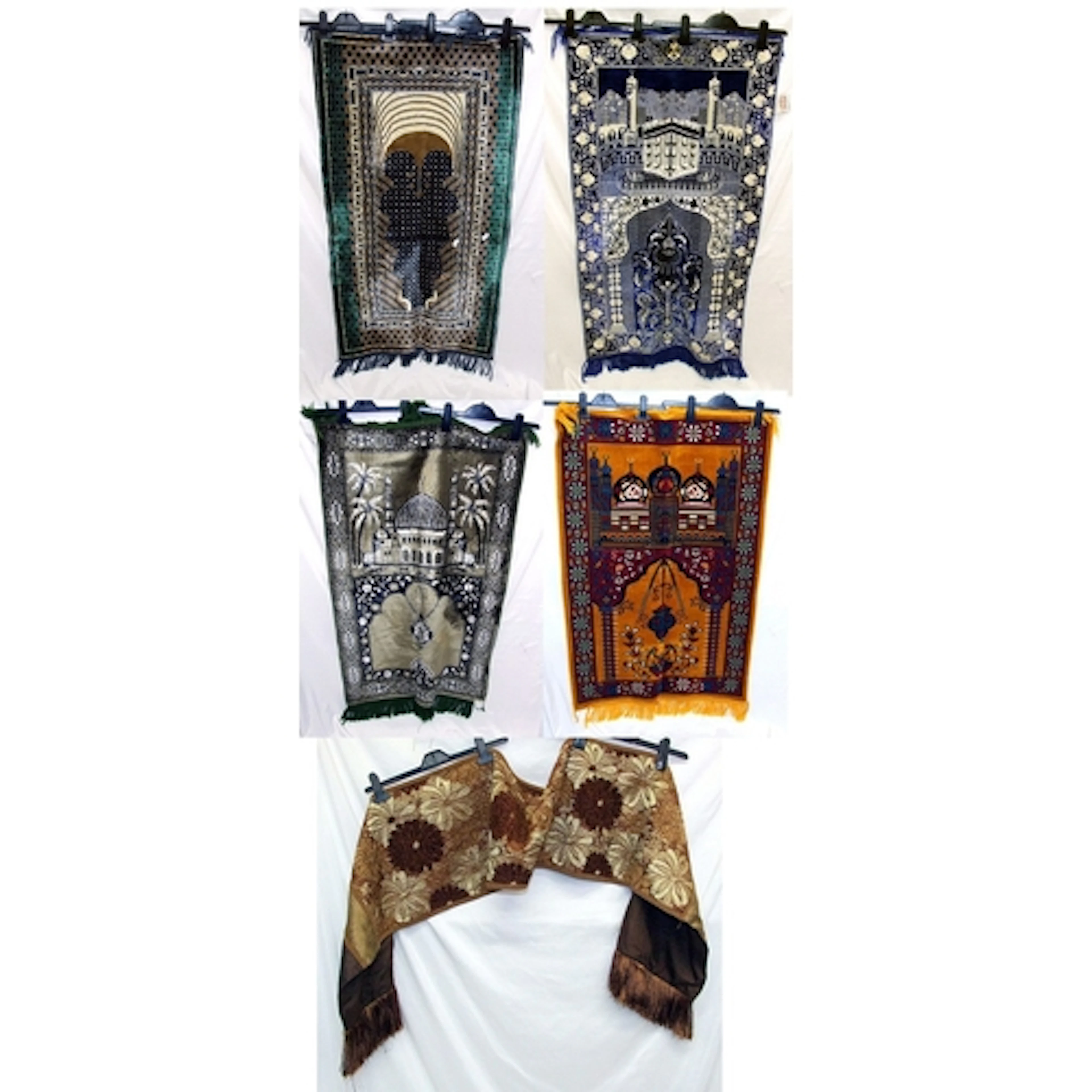 4 Prayer Mats/Rugs, Khokar Pakistan, Pateks Turkey & Sharafa...