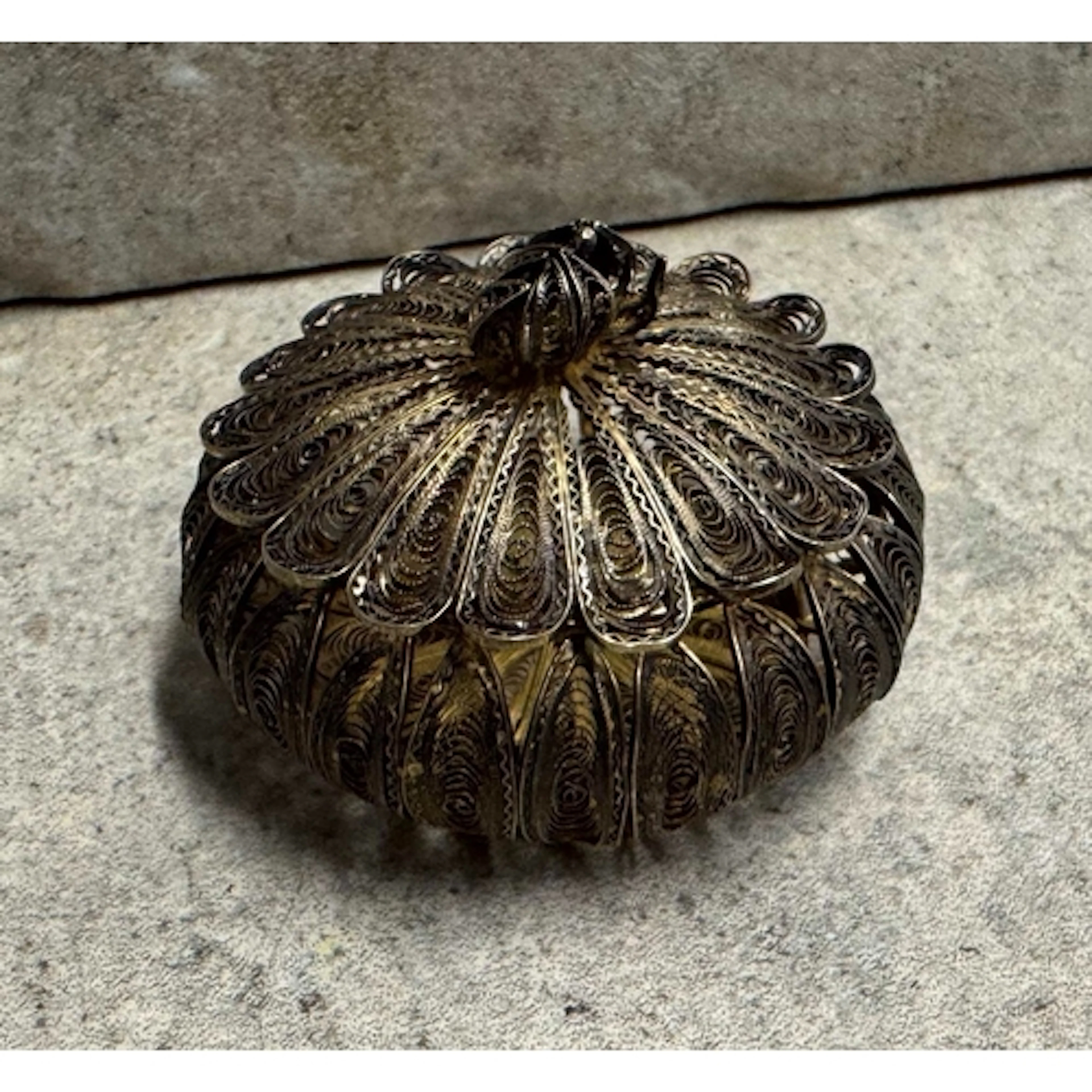 A 19th Century filigree silver box with lift-off cover. Appr...