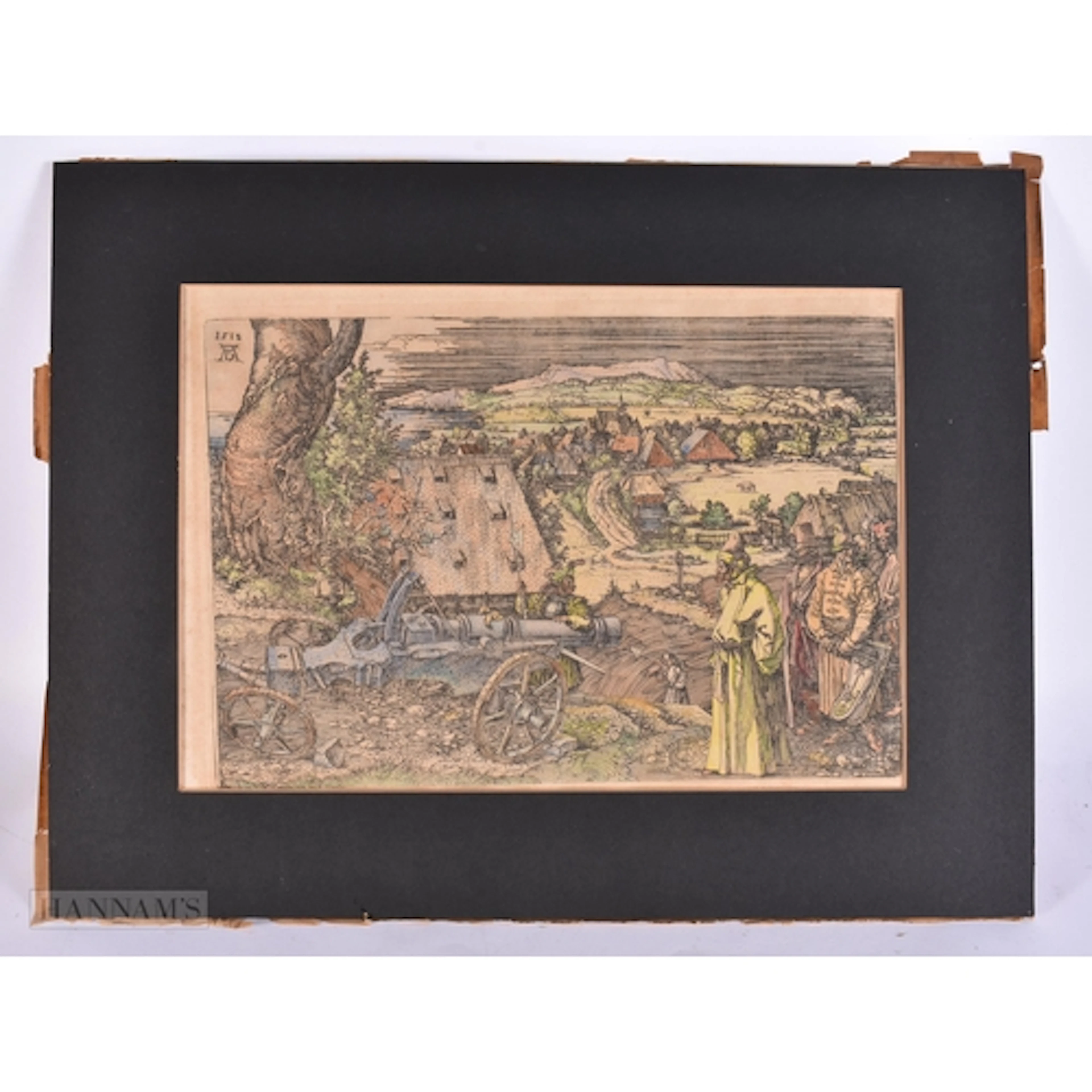 After Albrecht Durer (1471-1528) Coloured engraving, Landsca...