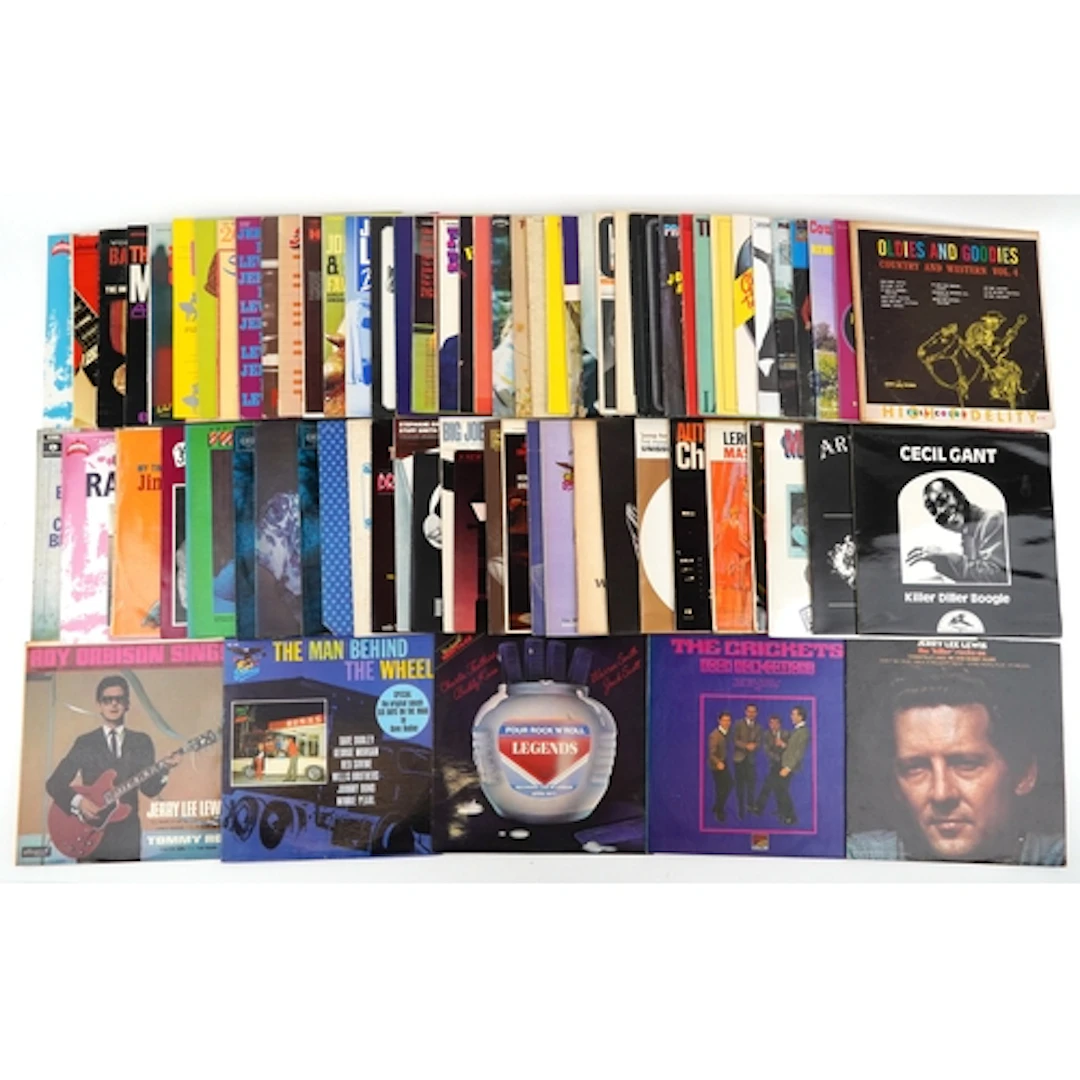 Collection of vinyl LP records including Ray Stevens, Brook ...