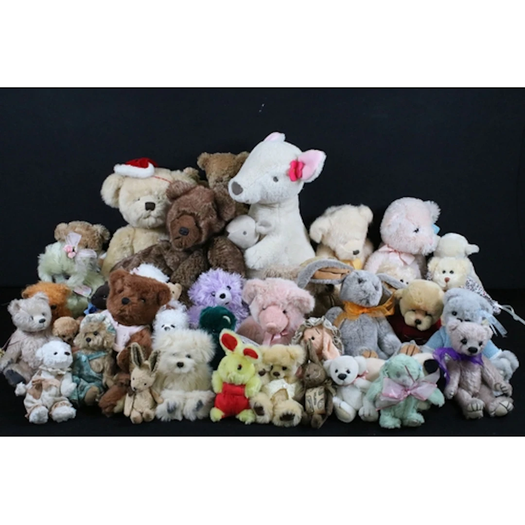 Large collection of teddy bears and plushies to include Harr...