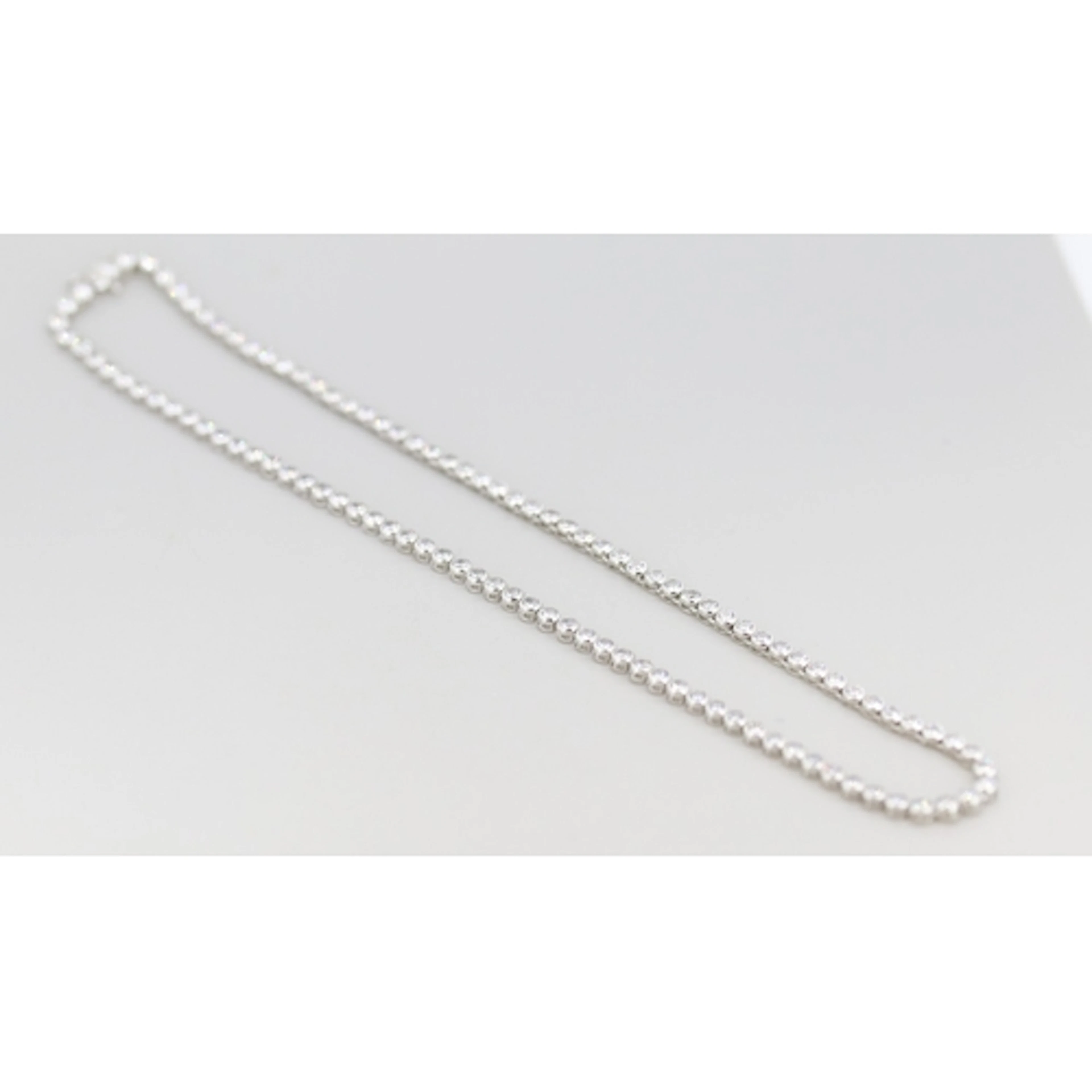 Gemset Tennis Necklace Mounted in Sterling Silver 42cm Long ...