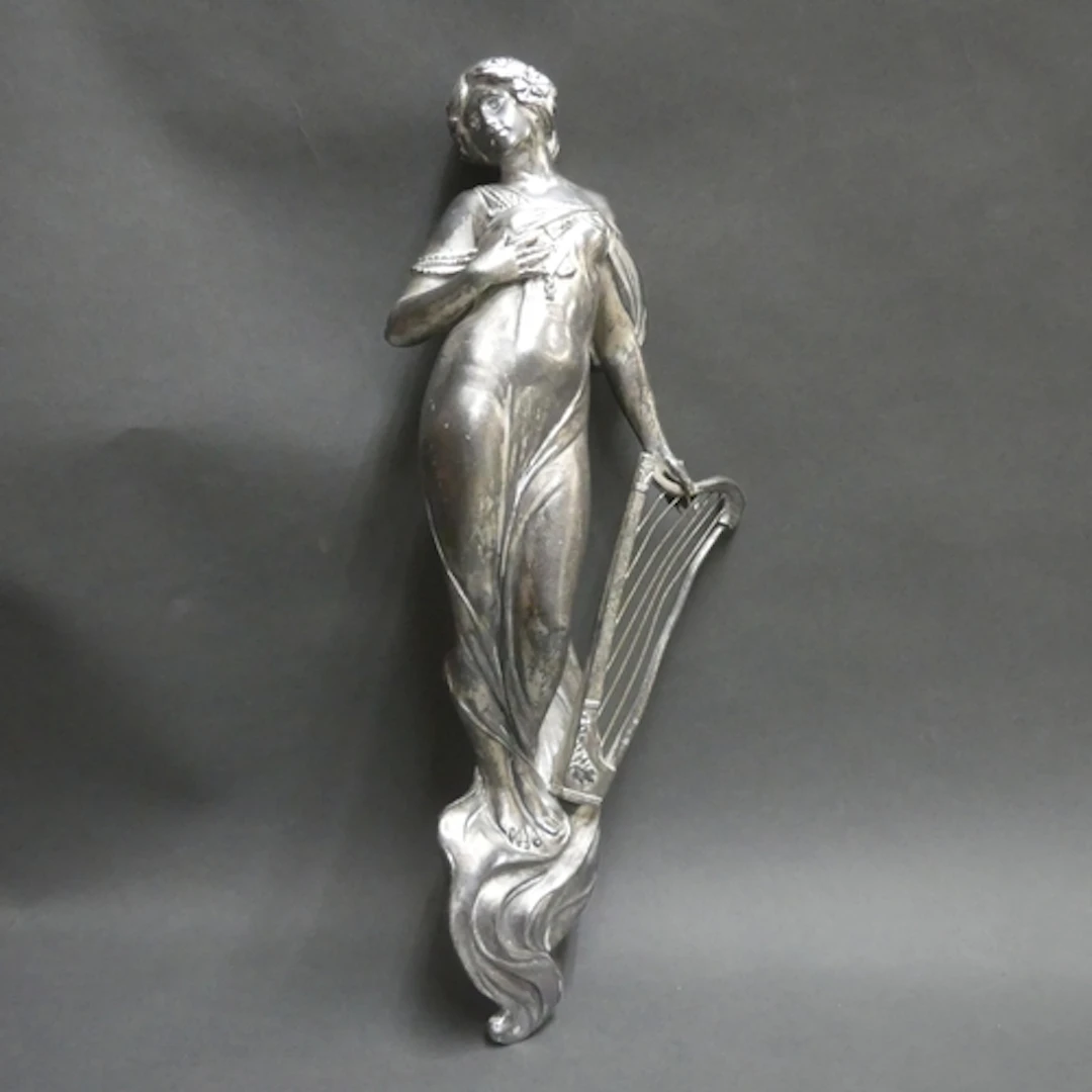 A large and impressive Art Nouveau silver plated figural mou...