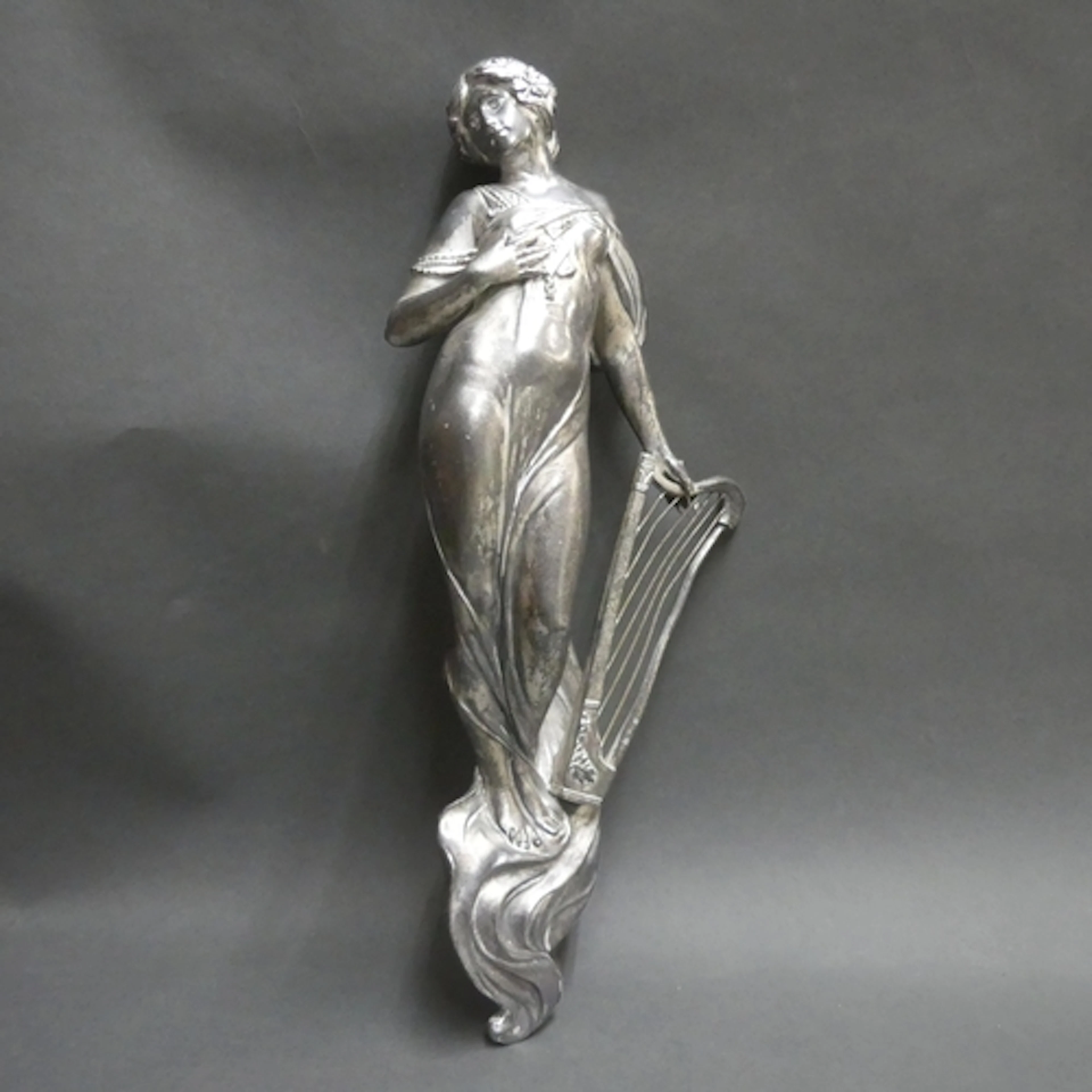 A large and impressive Art Nouveau silver plated figural mou...