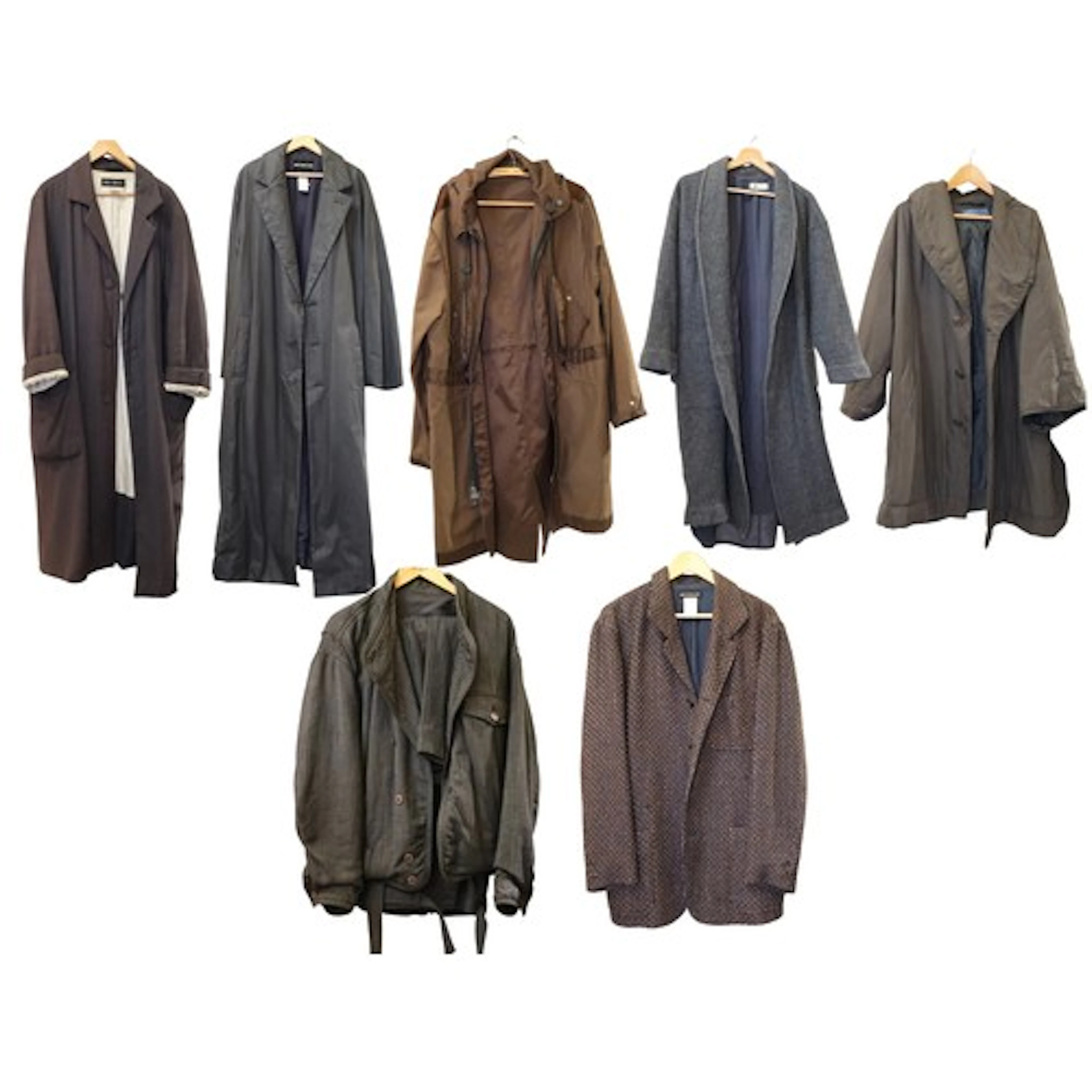 Issey Miyake designs (male clothing), comprising seven coats...