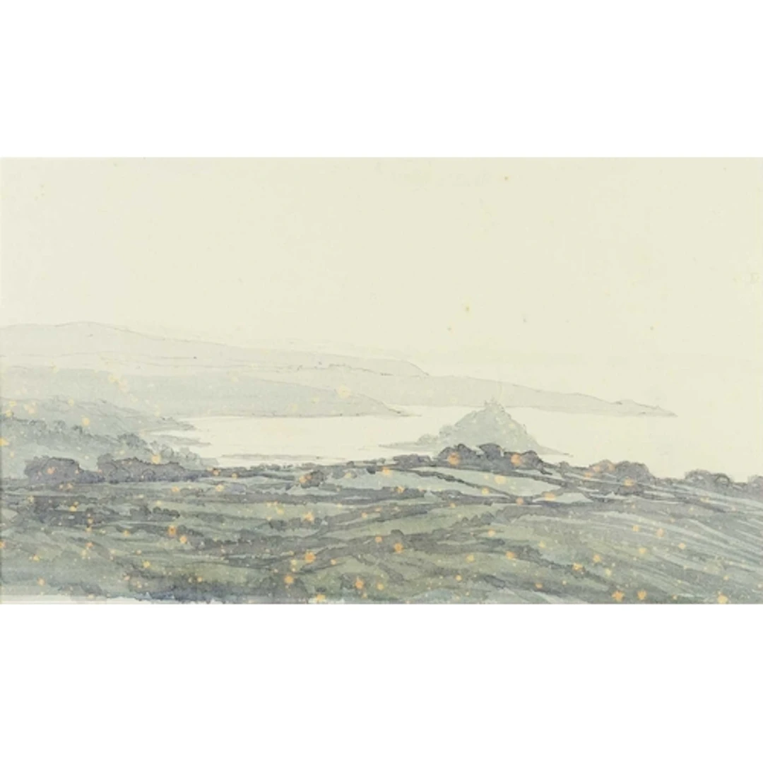 § John MILLER (1931-2002) St Michael's Mount Gouache, stamp...