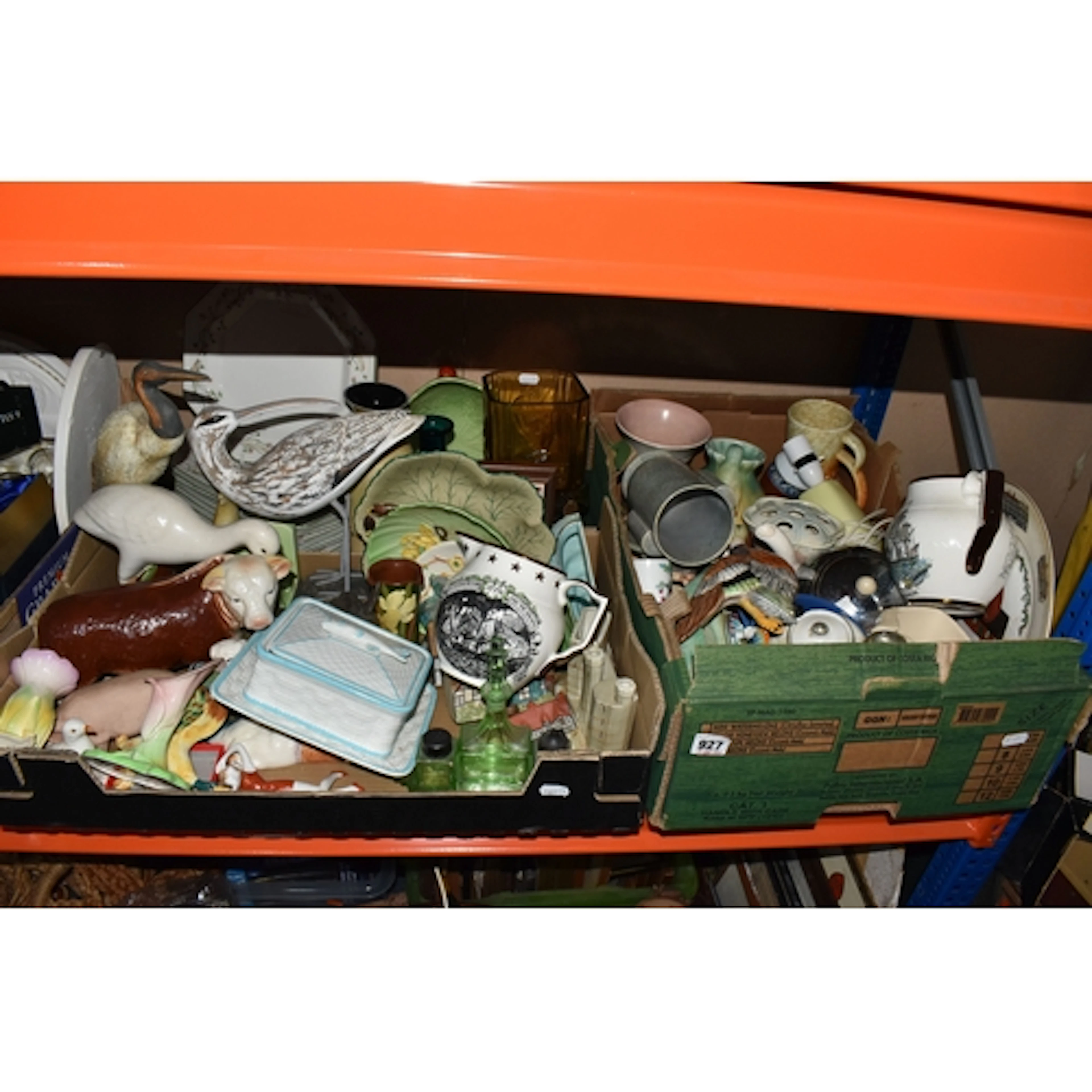 TWO BOXES OF ASSORTED CERAMICS AND GLASSWARE to include two ...