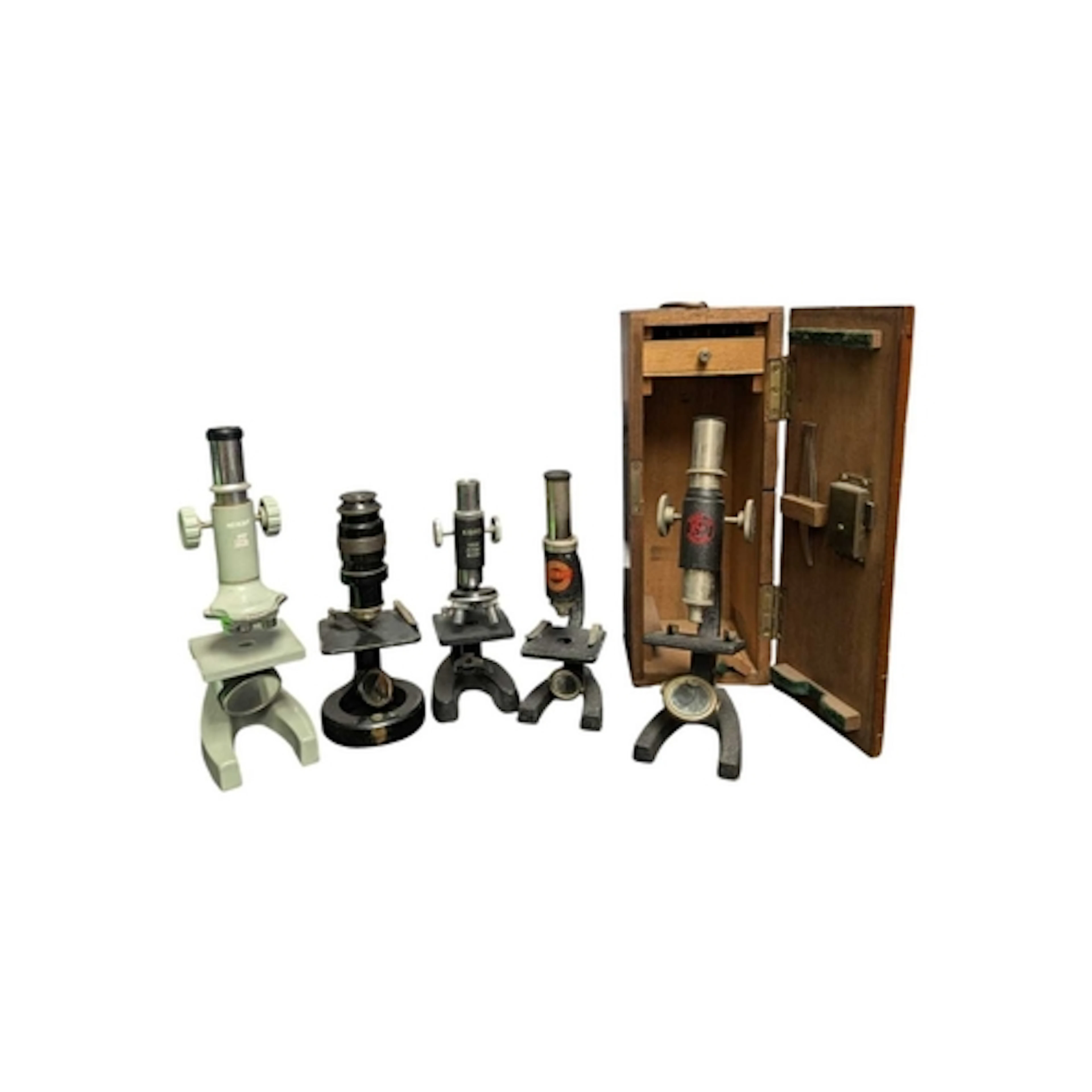 Collection of 20th century student microscopes. To include a...