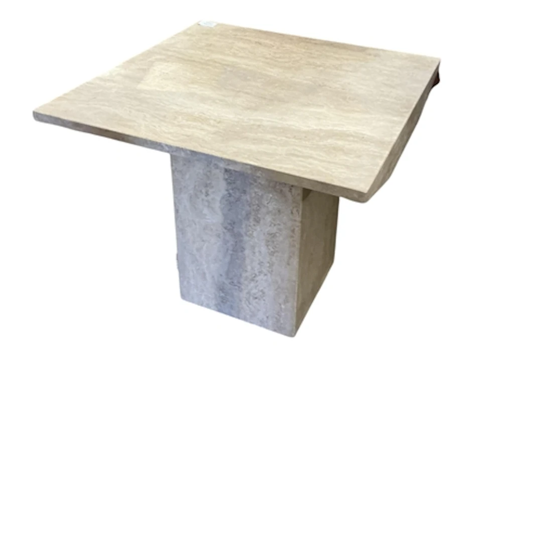 A Contemporary Italian travertine square table, 60cm, height...