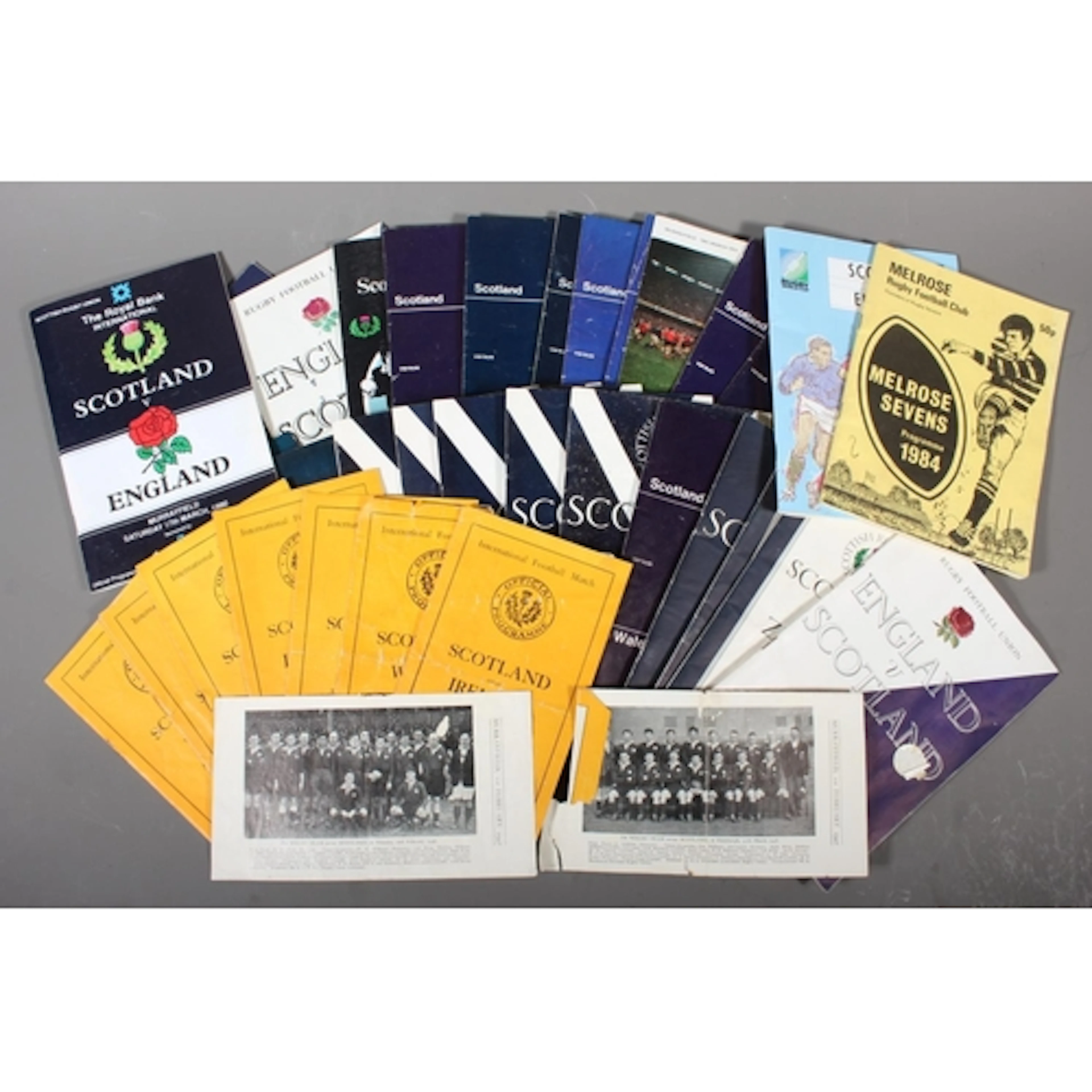 Collection of Scotland Ruby programmes to include Scotland V...