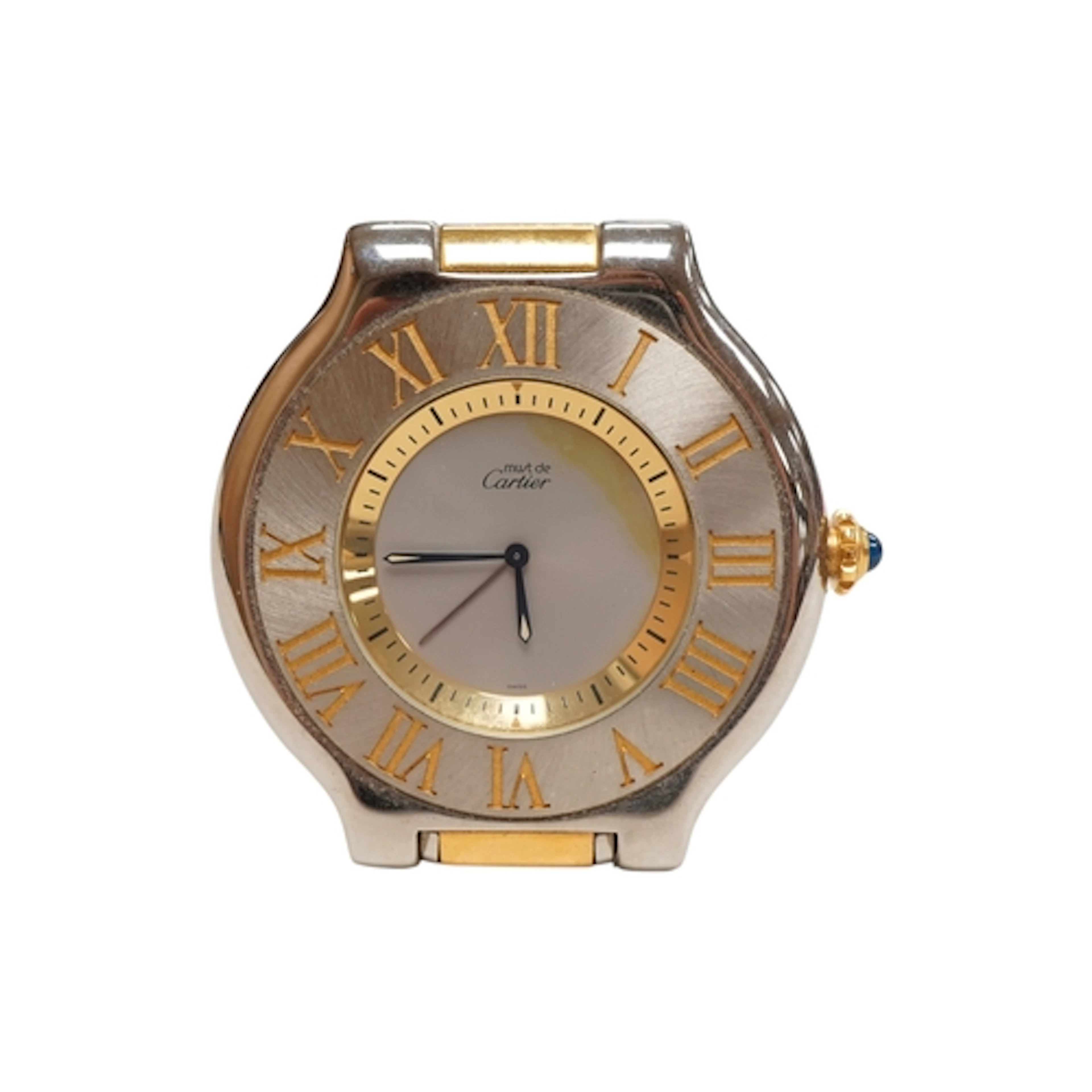 A Must de Cartier 21 stainless steel travel timepiece, with ...