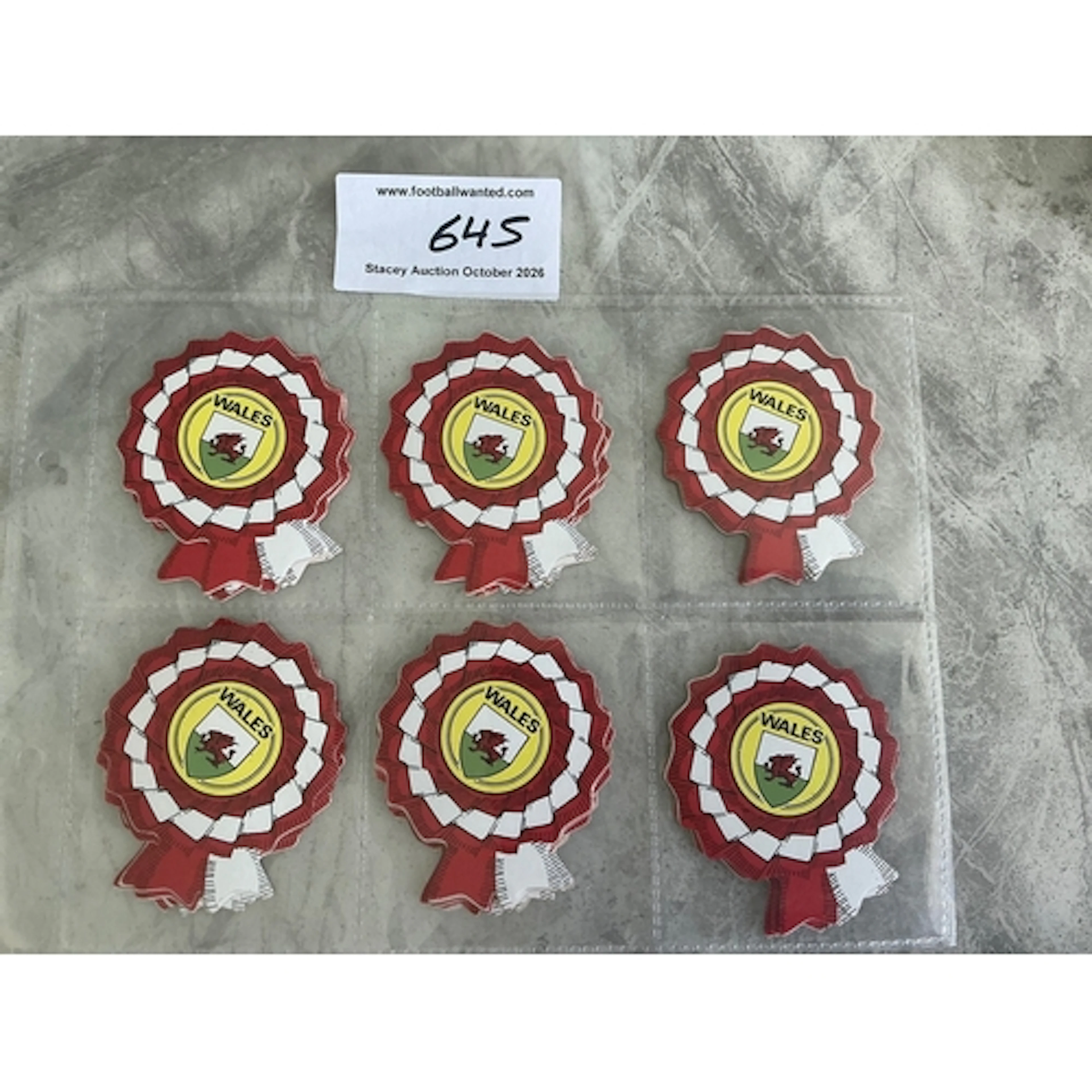 Babs Wales Soccer Rosettes Football Cards: Wales team badges...