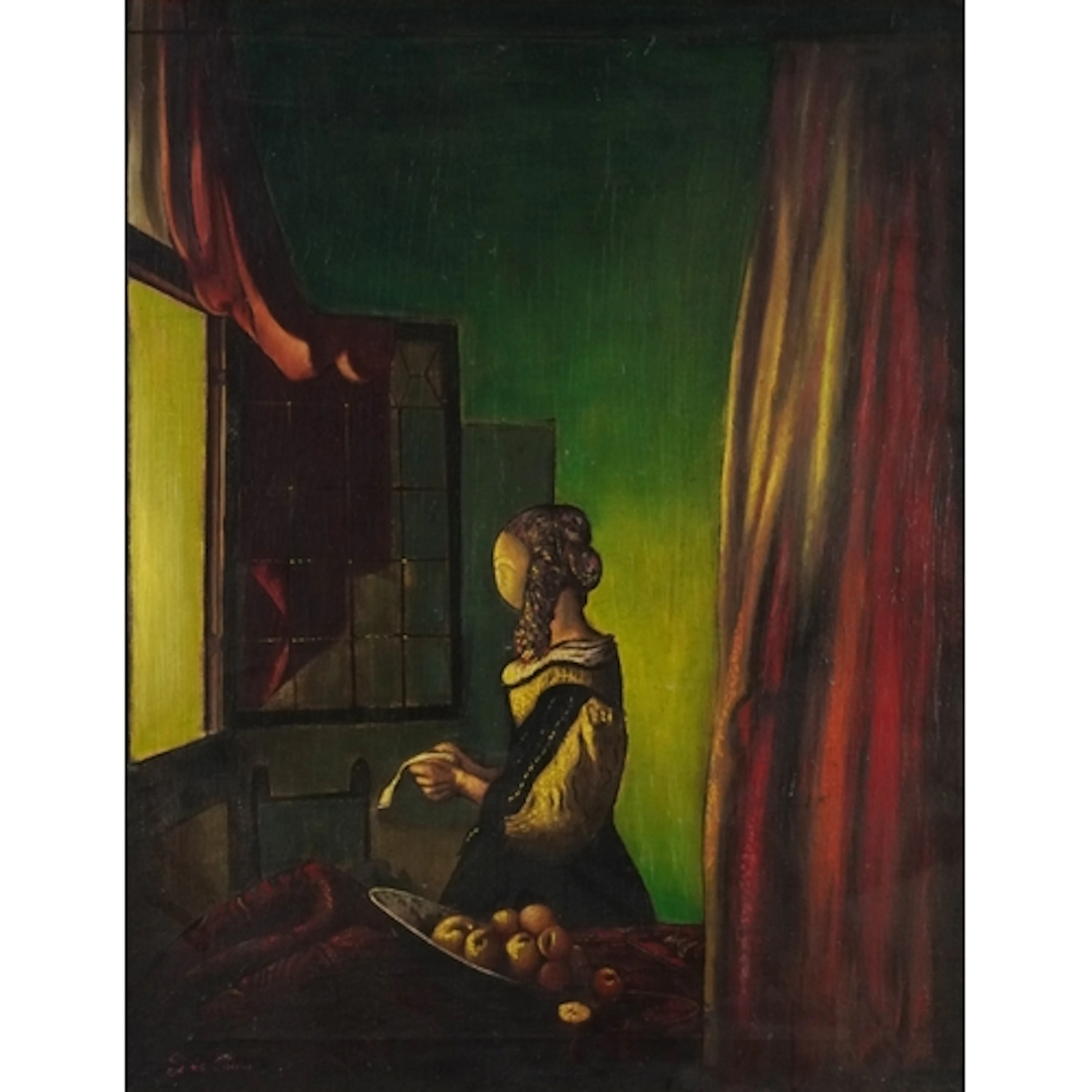 After Johannes Vermeer - Girl reading a letter by an open wi...