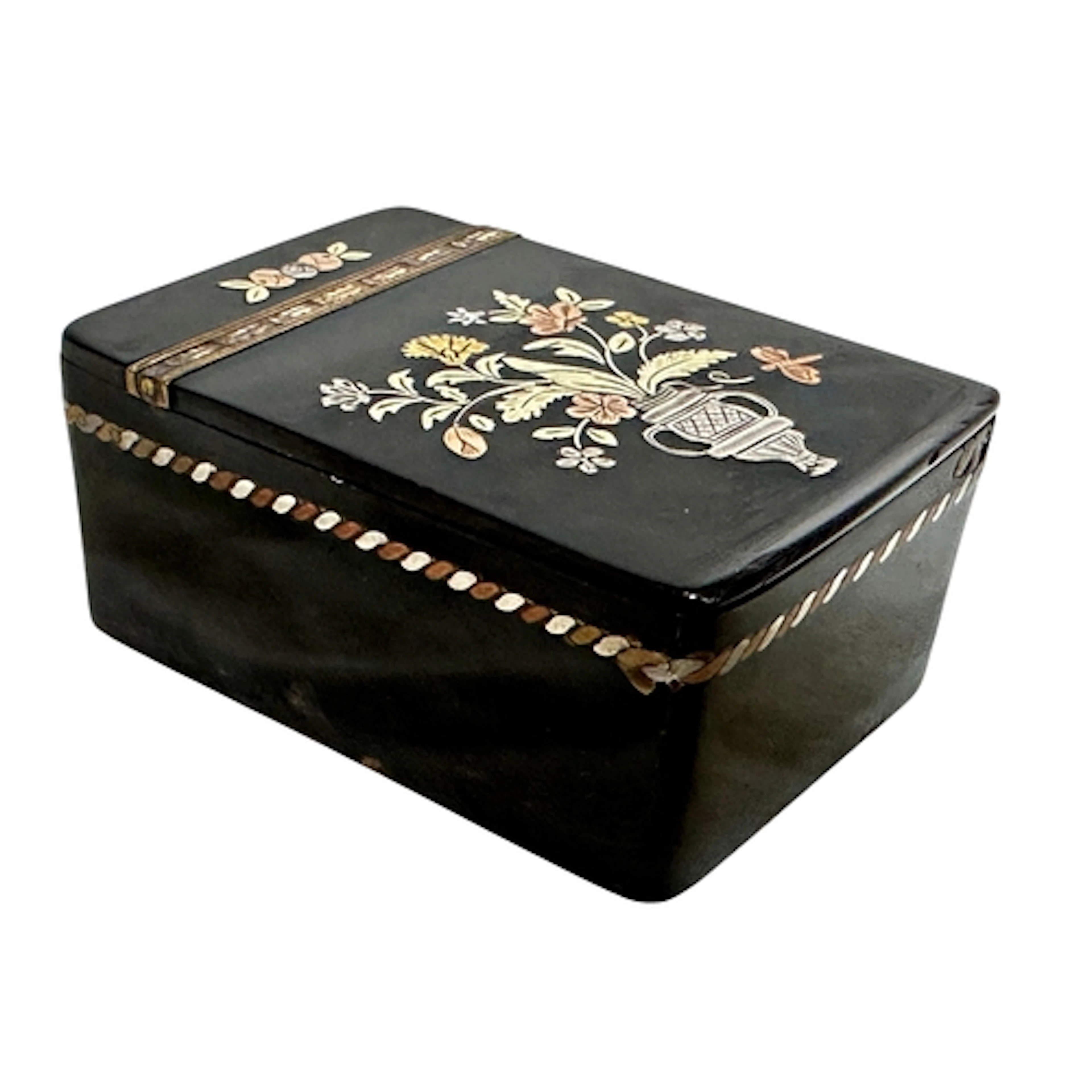 A 19th century lacquered tortoiseshell snuff box of rounded ...