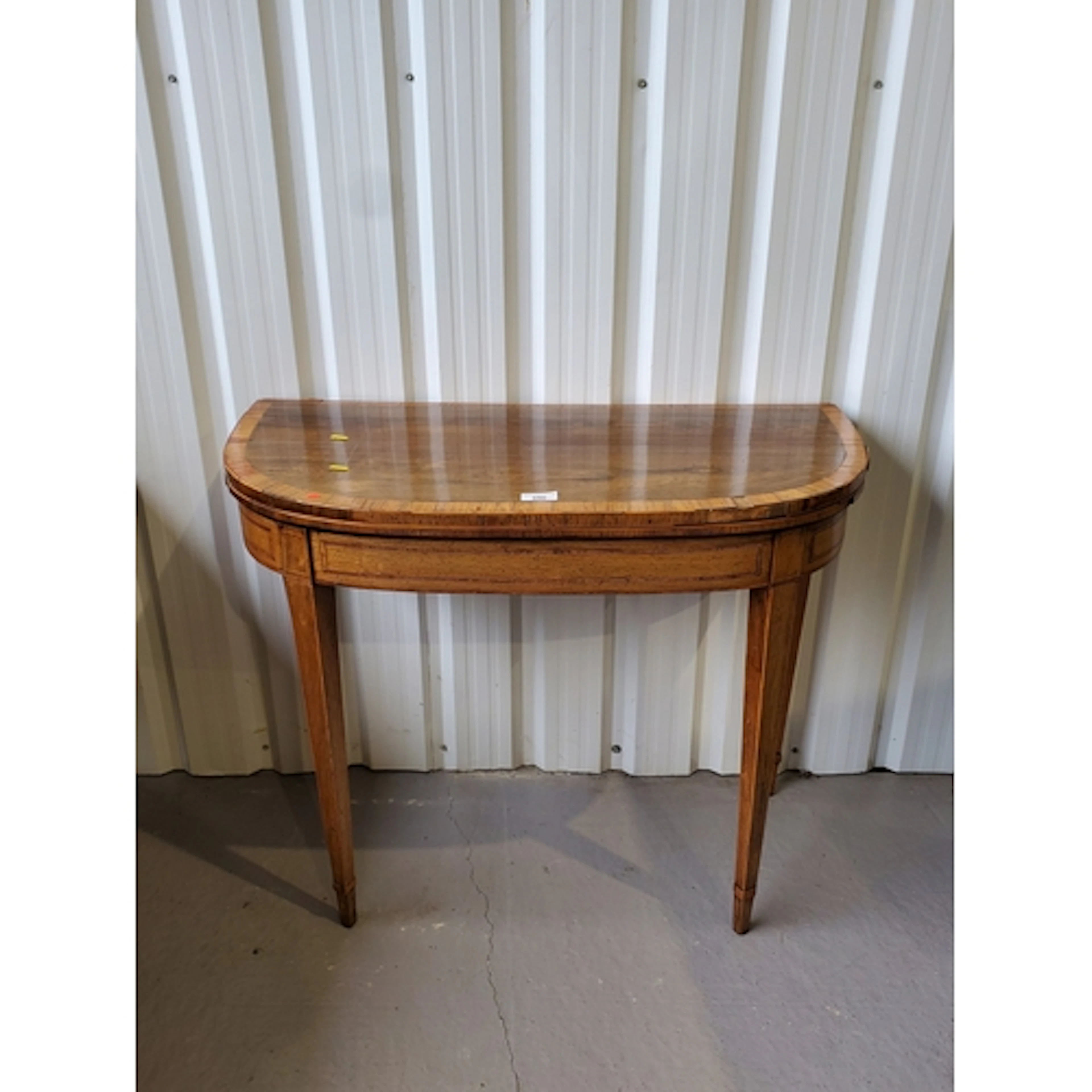 A Regency rosewood and crossbanded D-shaped fold over Tea Ta...