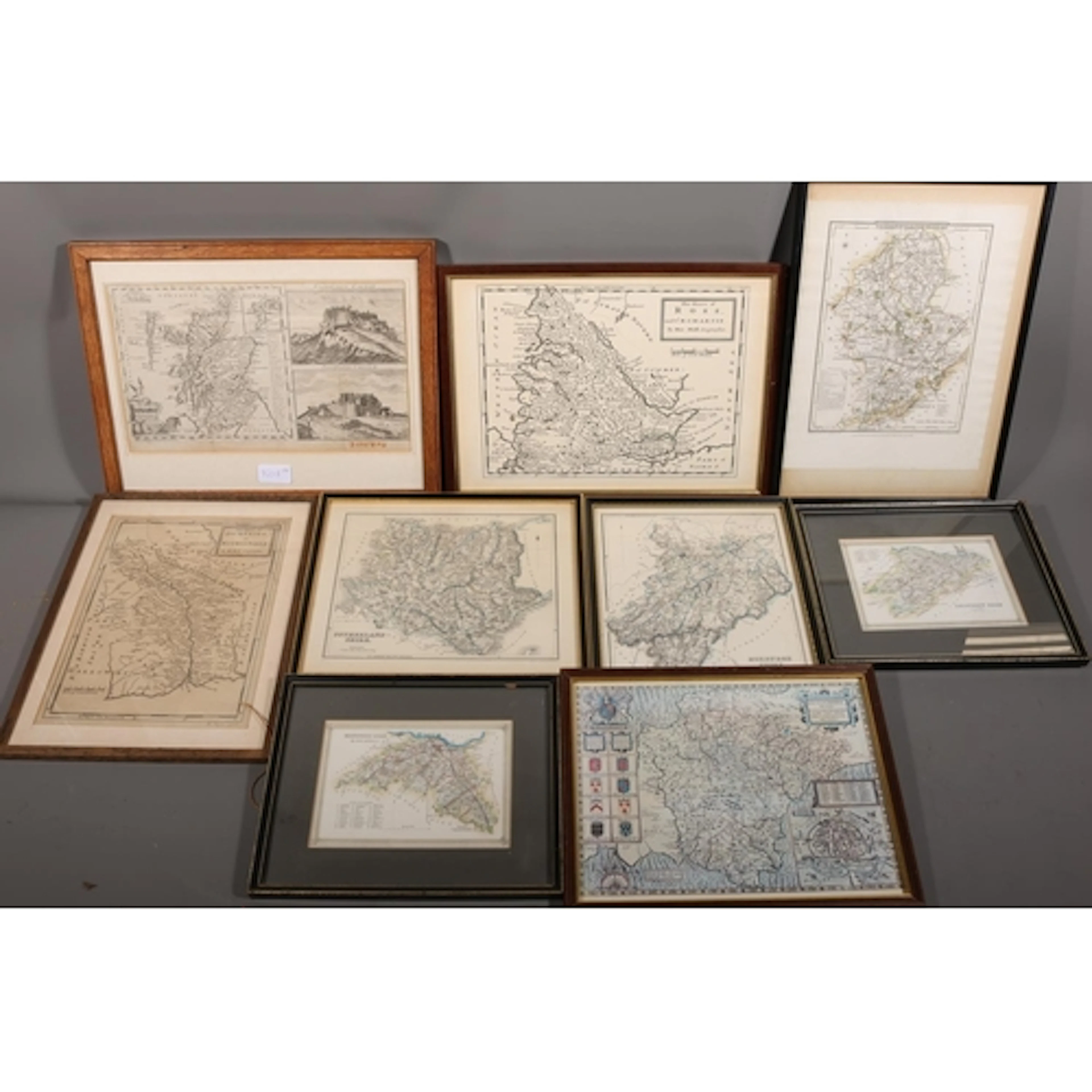 Framed map prints to include Scotland, Ross, Staffordshire, ...