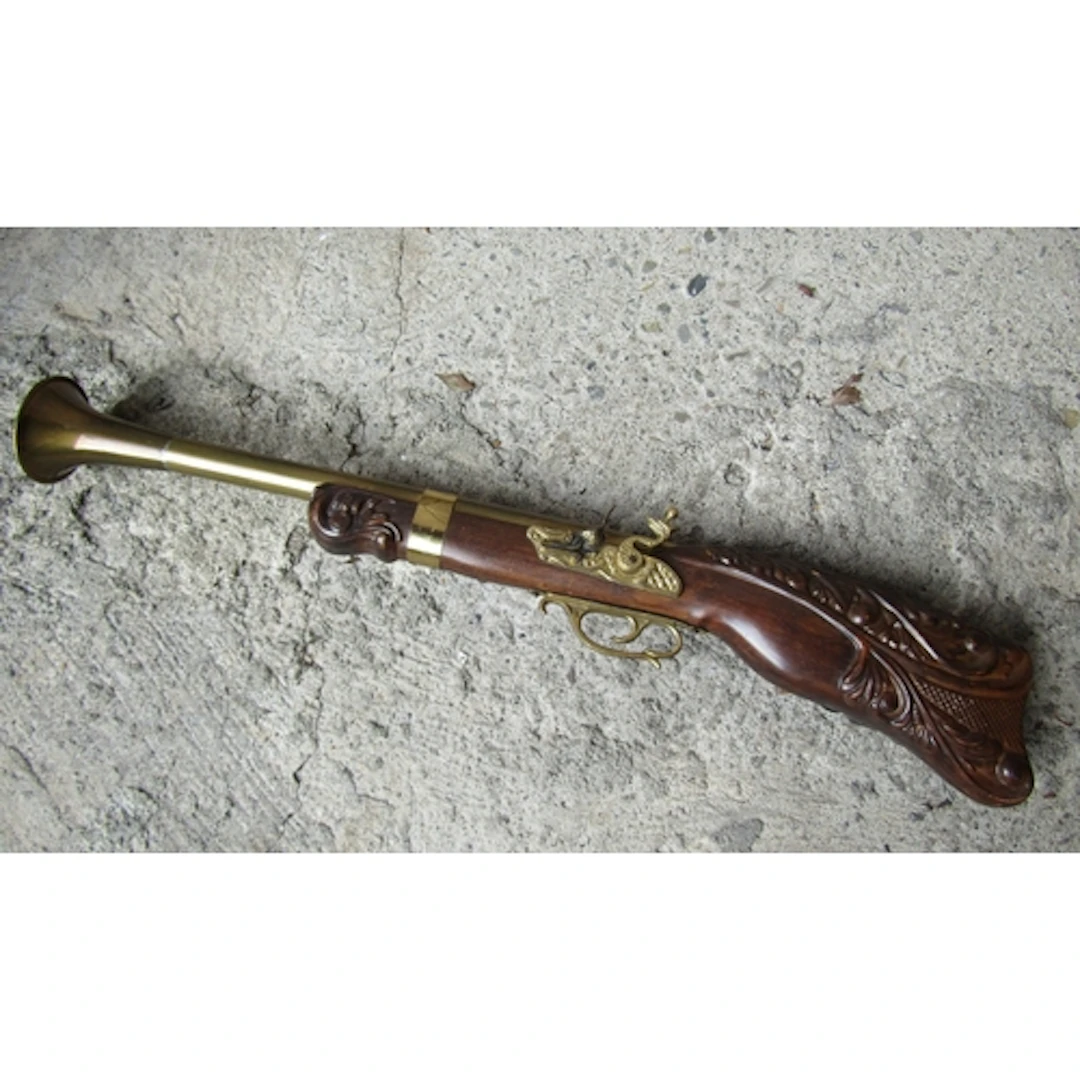 Blunderbuss Gun Well Carved Stock Brass Mounted Approximatel...