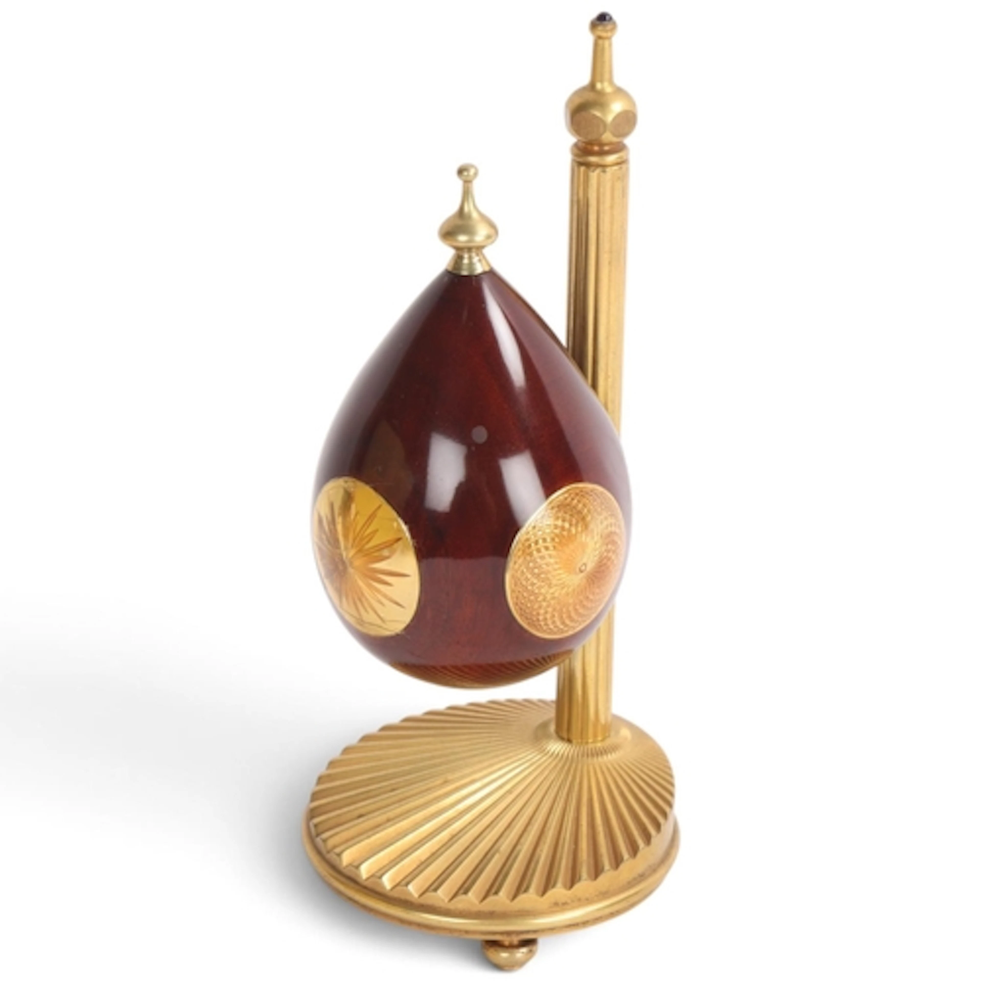 Theo Faberge, (1922-2007), Sunburst Egg, a turned wood and g...