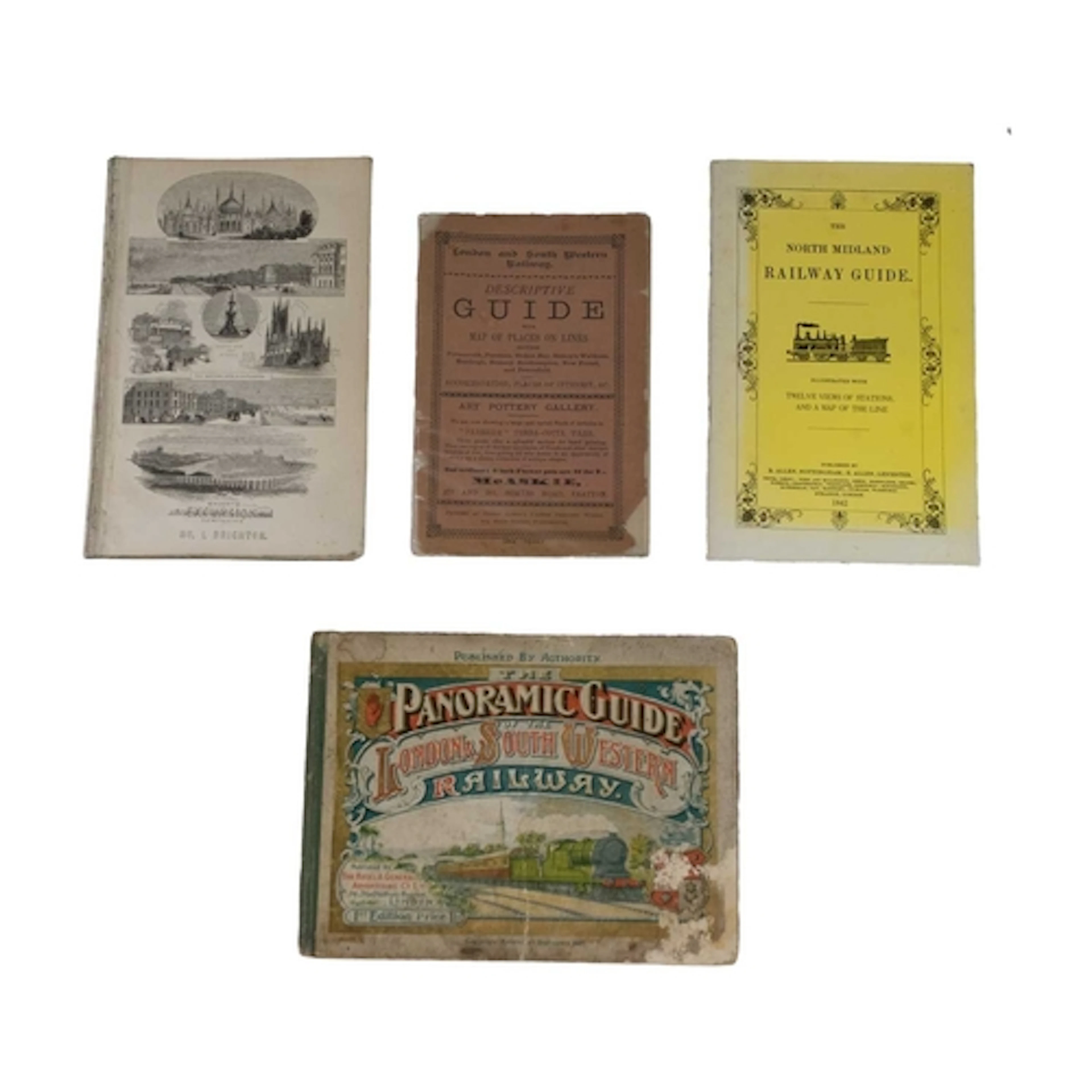 (Railway) Four guides 'Descriptive Guide with Map of Places ...