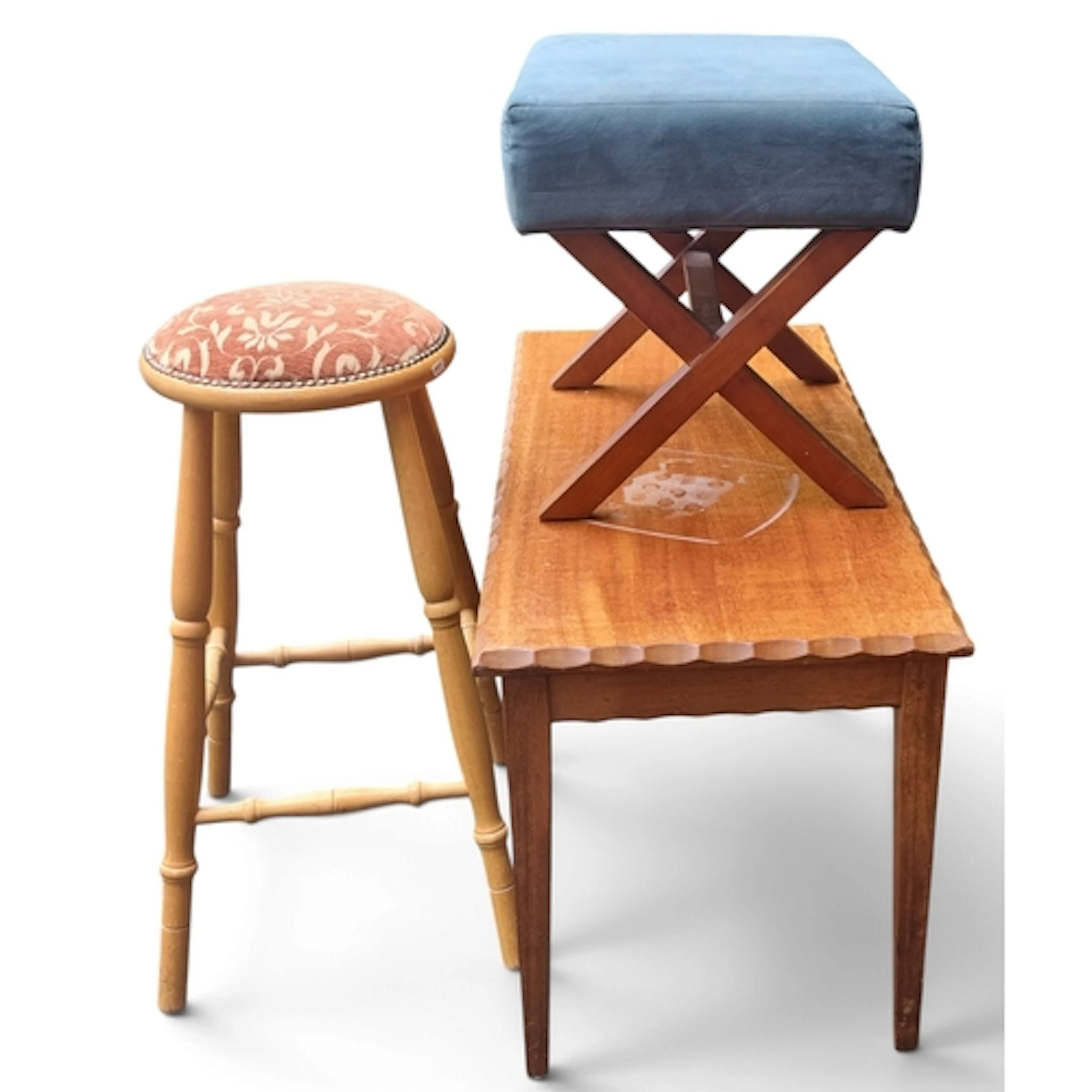 A grouped lot of modern Furniture to include a bar stool, co...