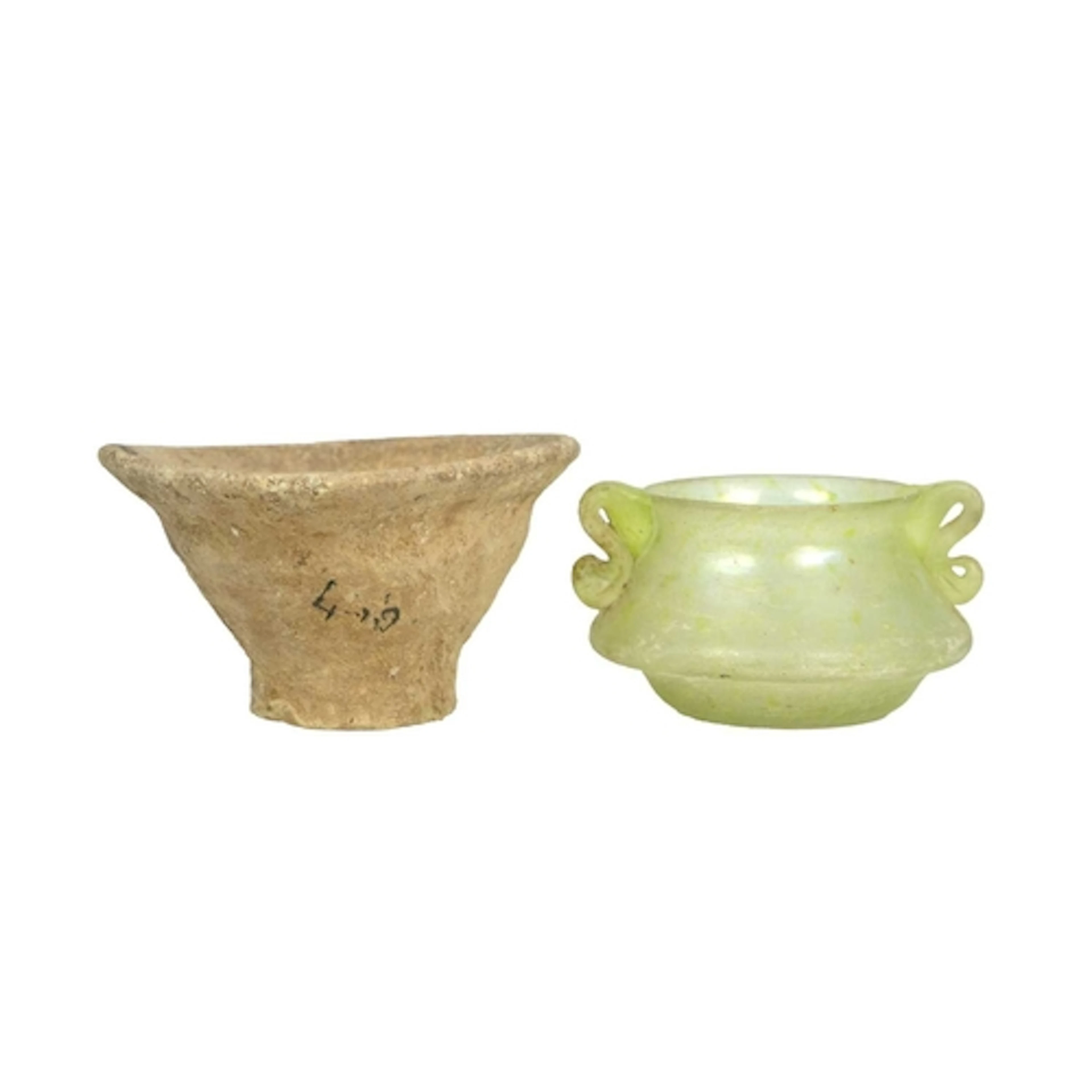 An Ancient Persian small pottery bowl, circa 2000 BC. Of tap...