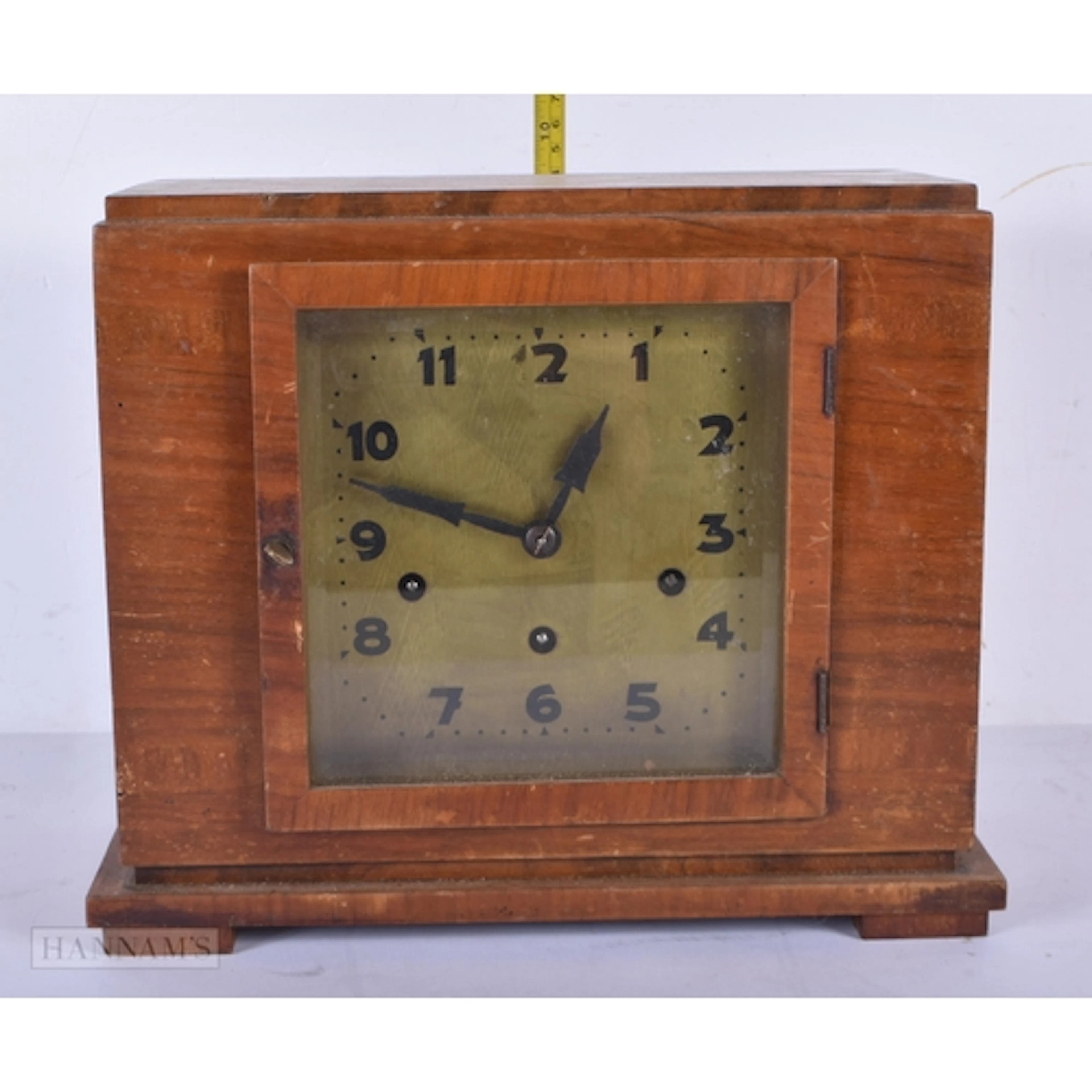A German Thomas Haller wooden cased mantel clock 25 x 30 x 1...