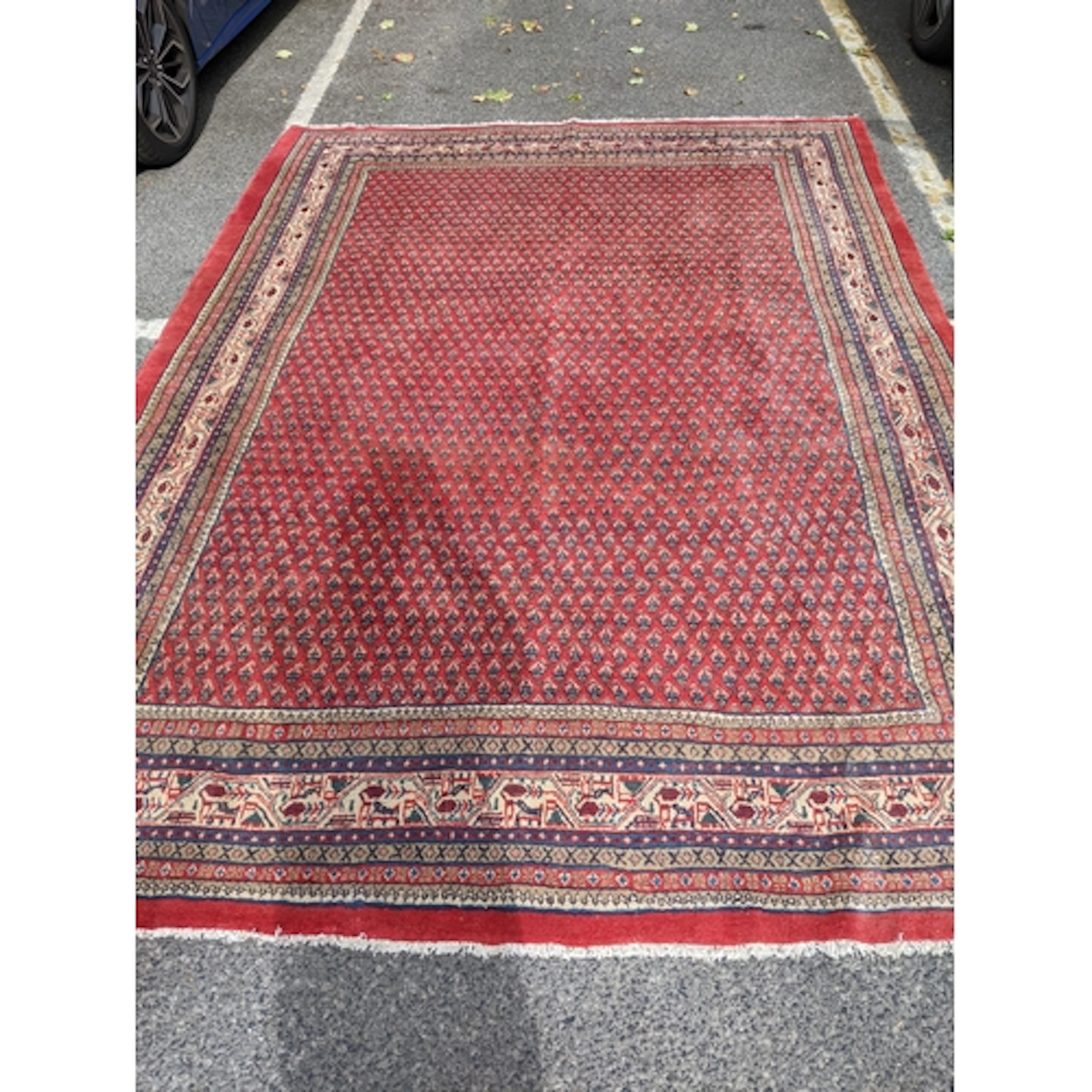 A vintage Mira Sarouk hand knotted Persian carpet, multi row...