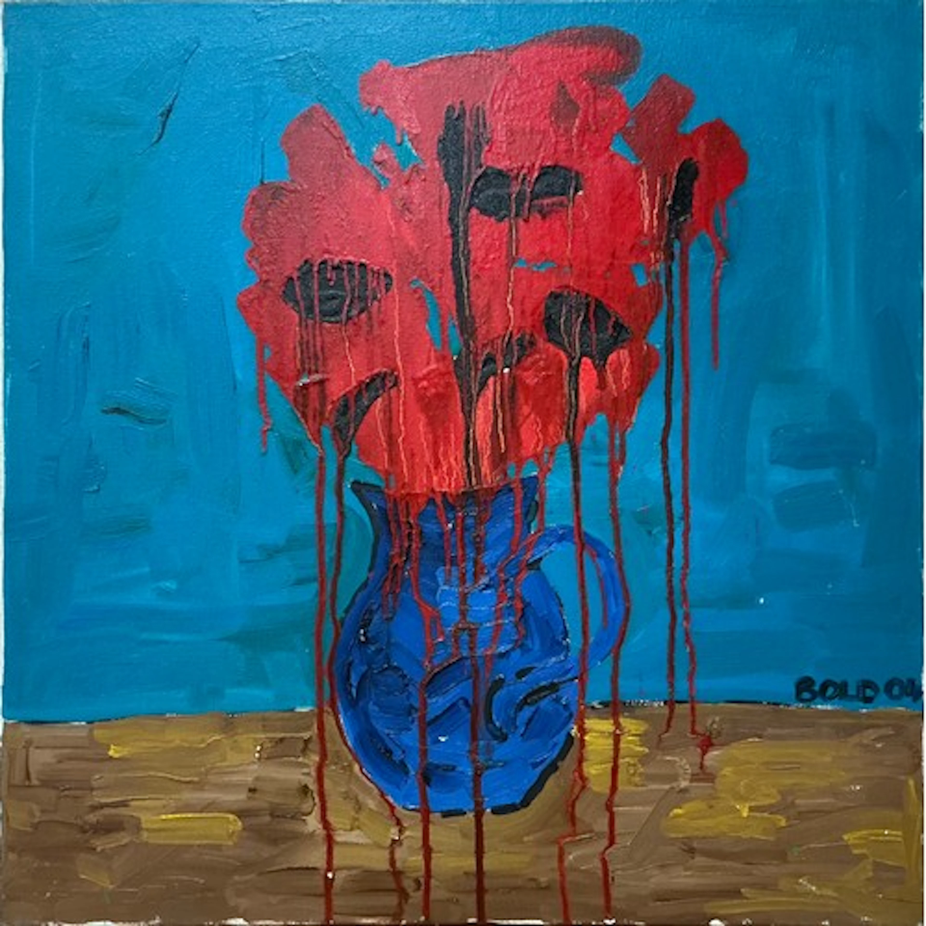 Gina Bold (British modern school) Poppies for Stella signe...