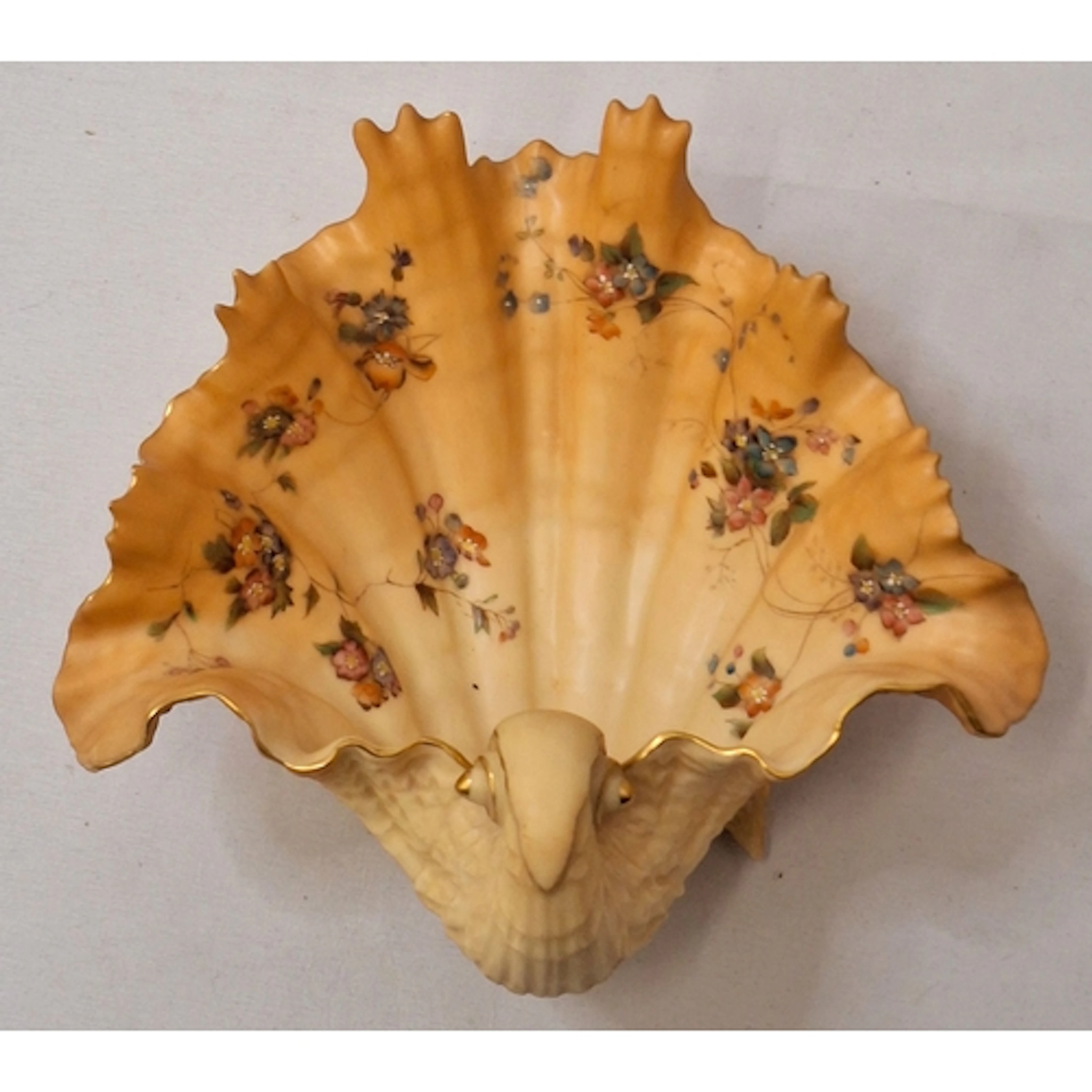 Royal Worcester Blush Ivory Porcelain Shell Bowl on 3 conch ...