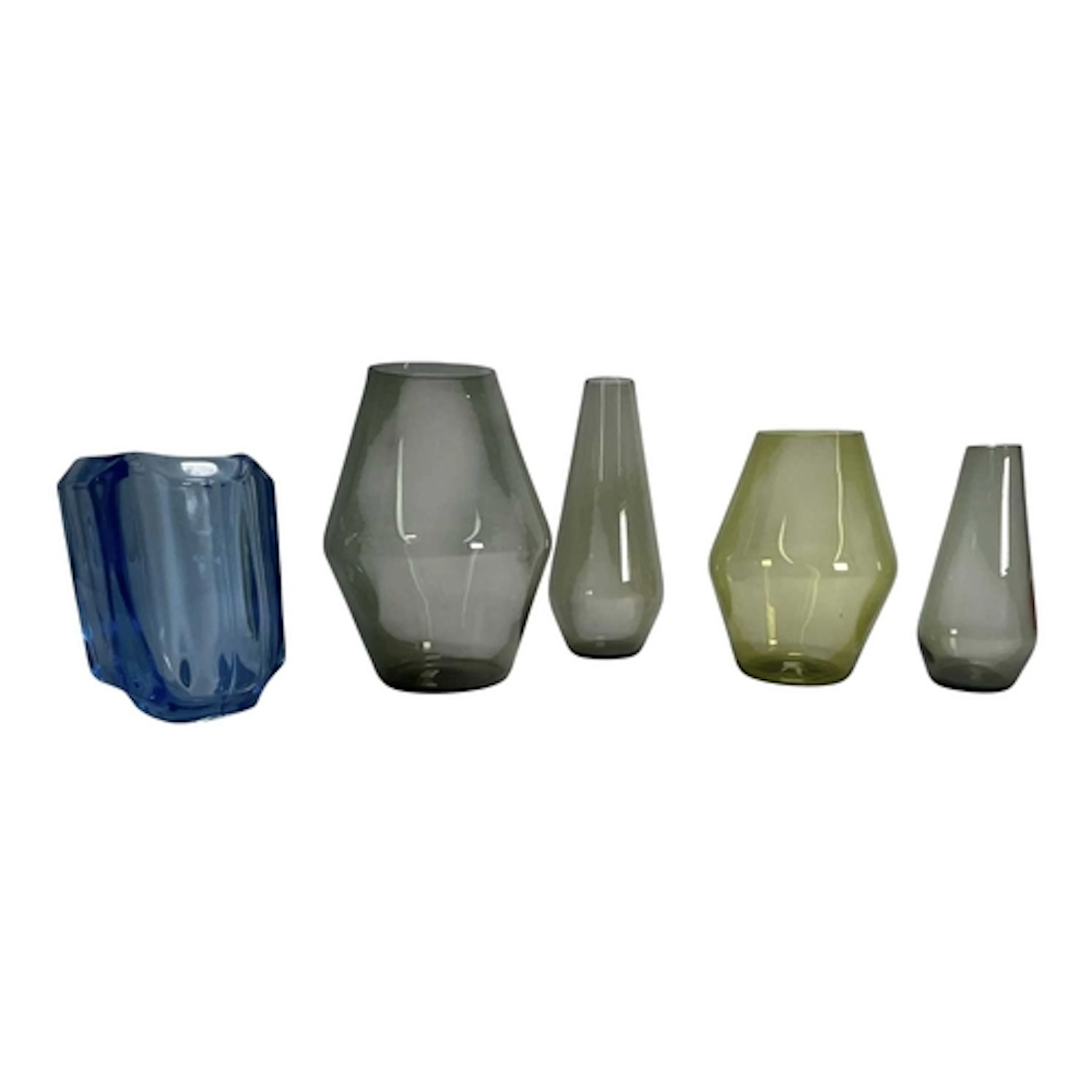 A collection of 20th century continental studio glass vases ...