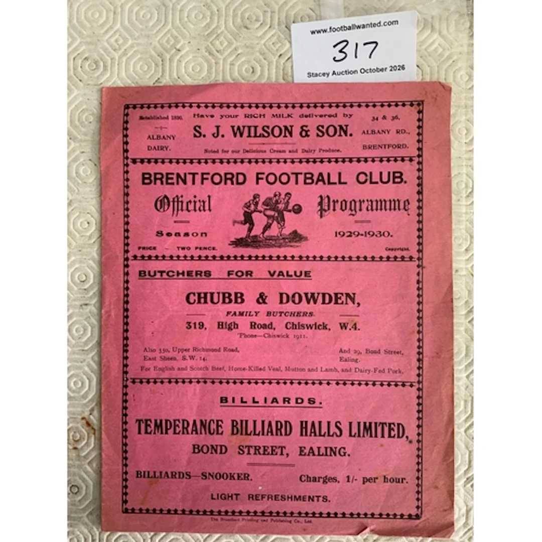 1929 - 1930 Brentford v Newport County Football Programme: G...