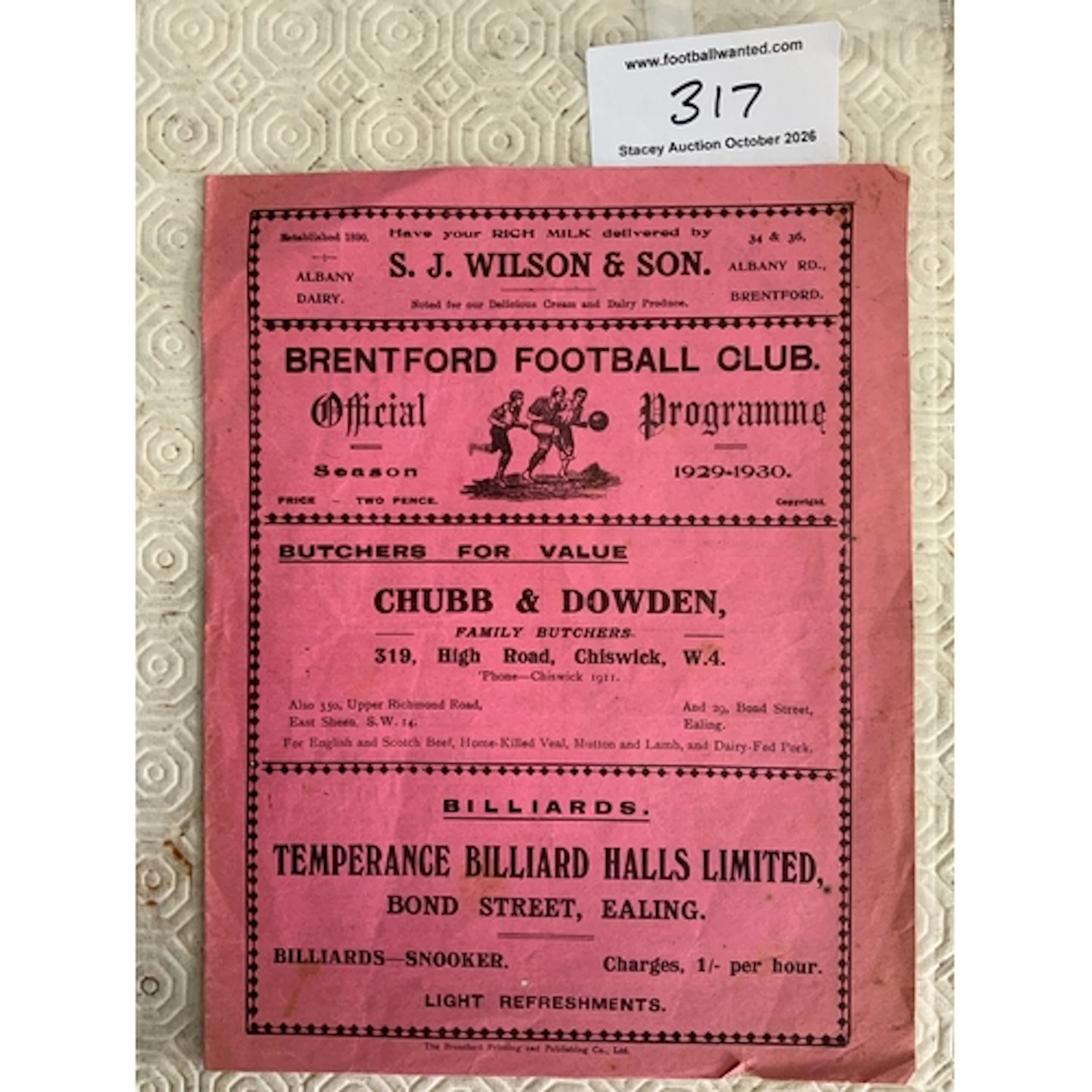 1929 - 1930 Brentford v Newport County Football Programme: G...