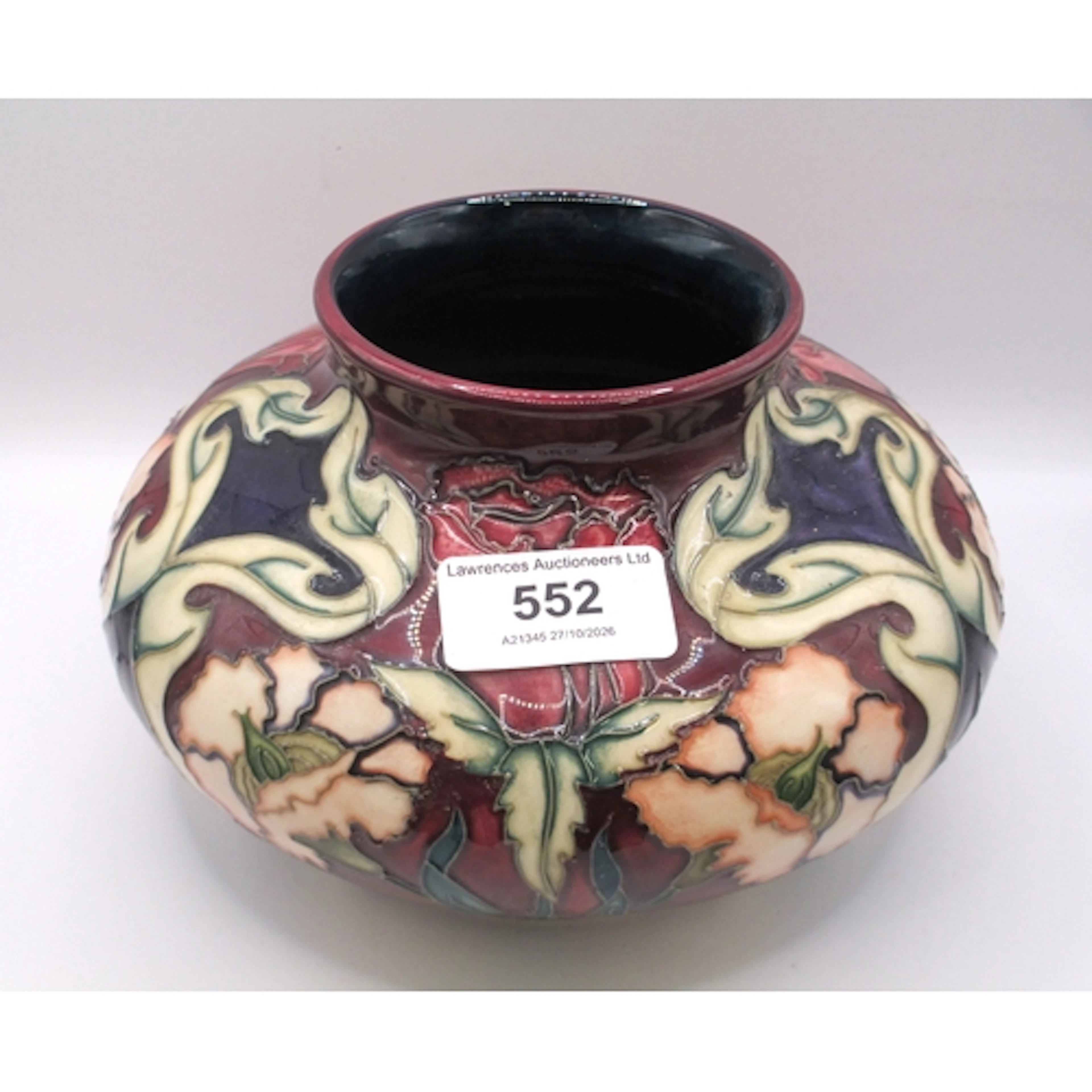 Modern Moorcroft vase of squat baluster form, decorated with...