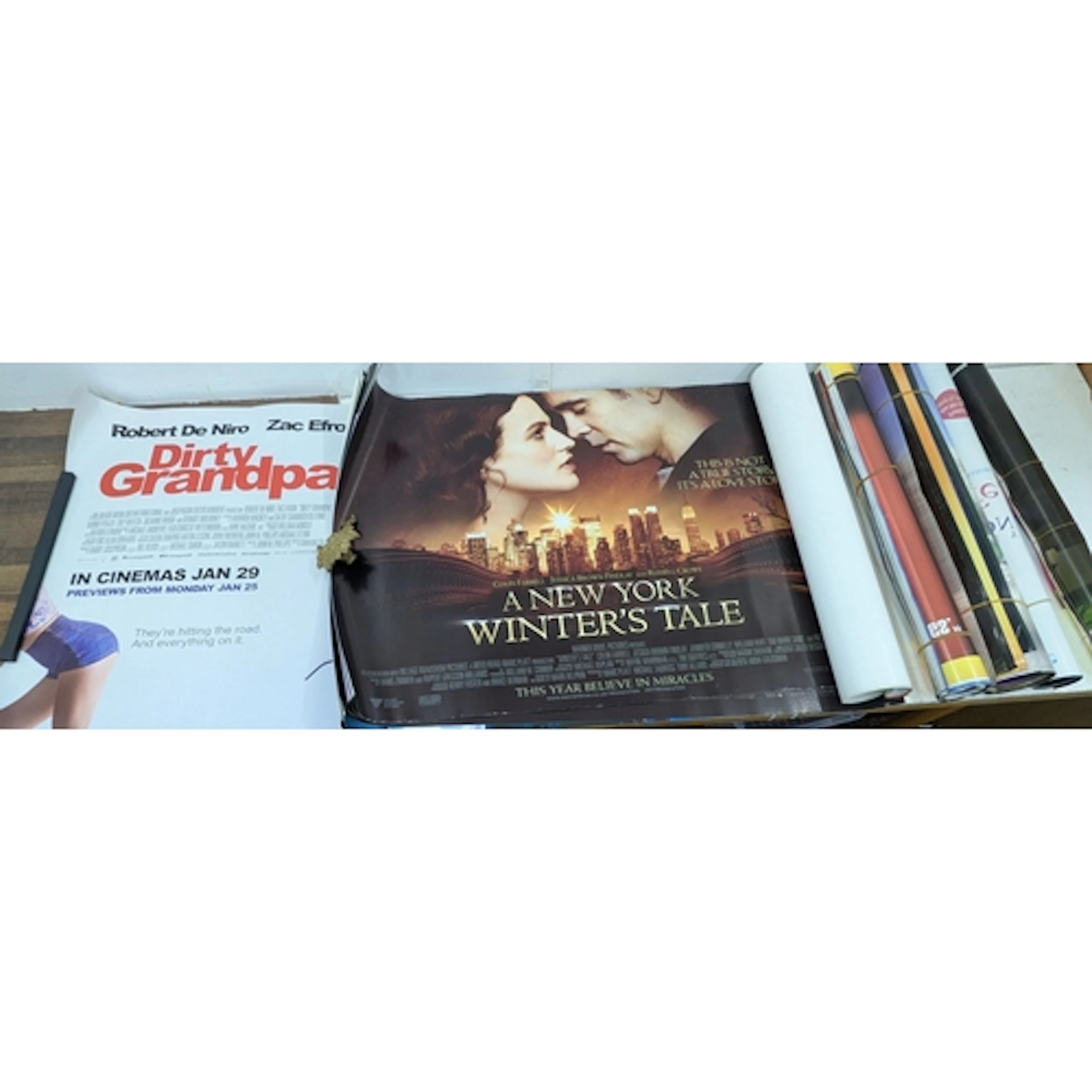 Approximately 67 Quad movie film posters to include Robert d...