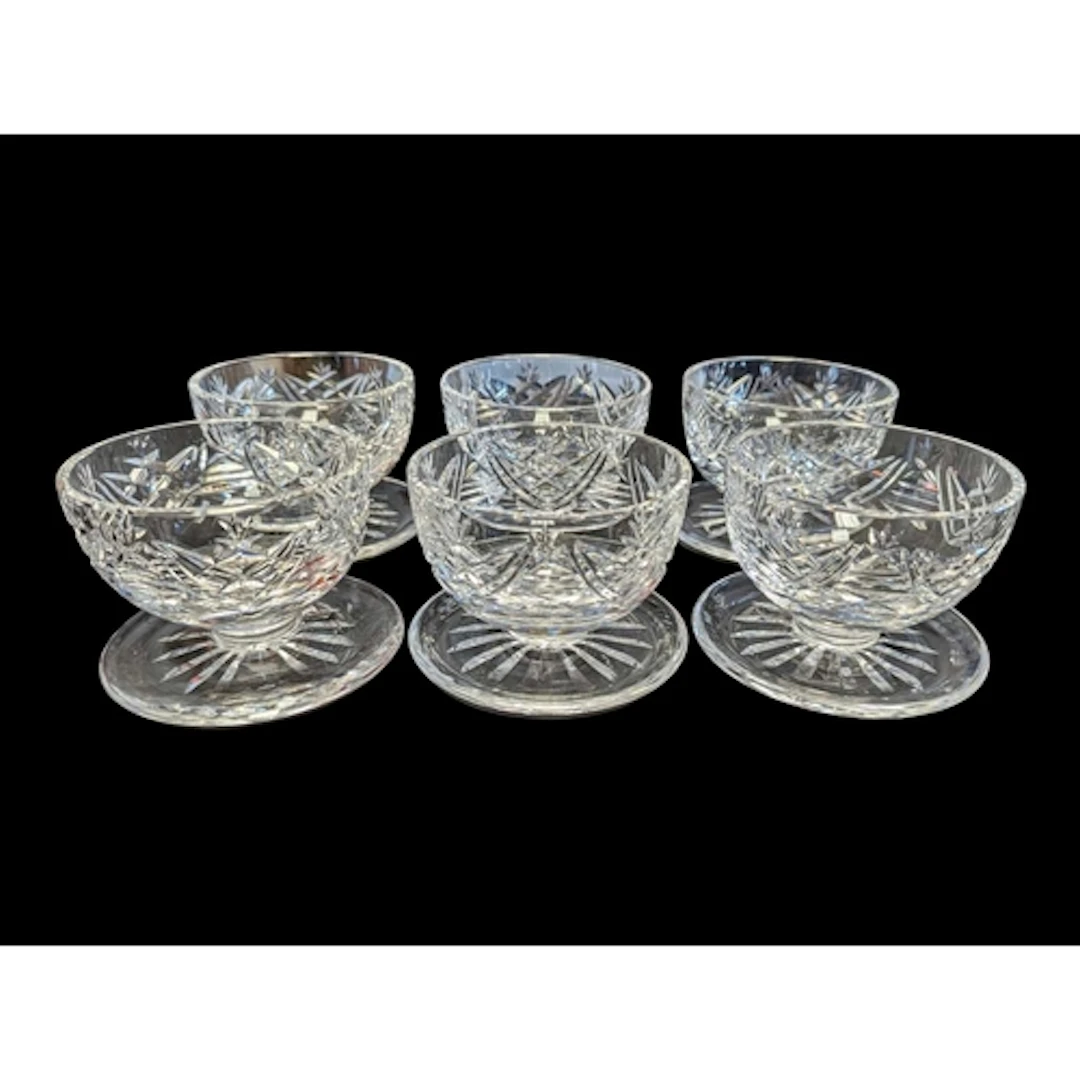 Six late 20th century Waterford crystal cut glass Lismore de...