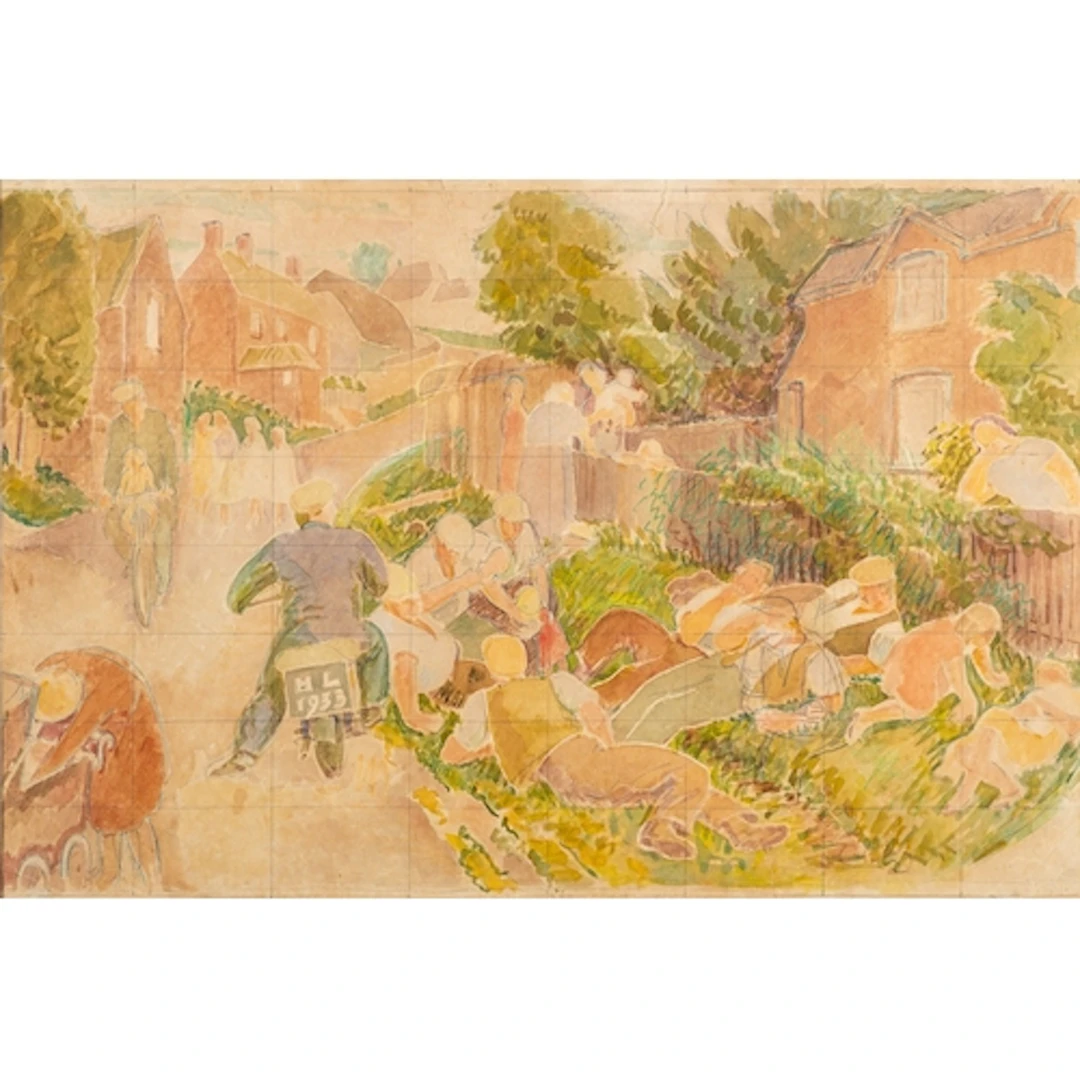 * Henry Lamb (British, 1883-1960) - 'Village Street, Coombe...