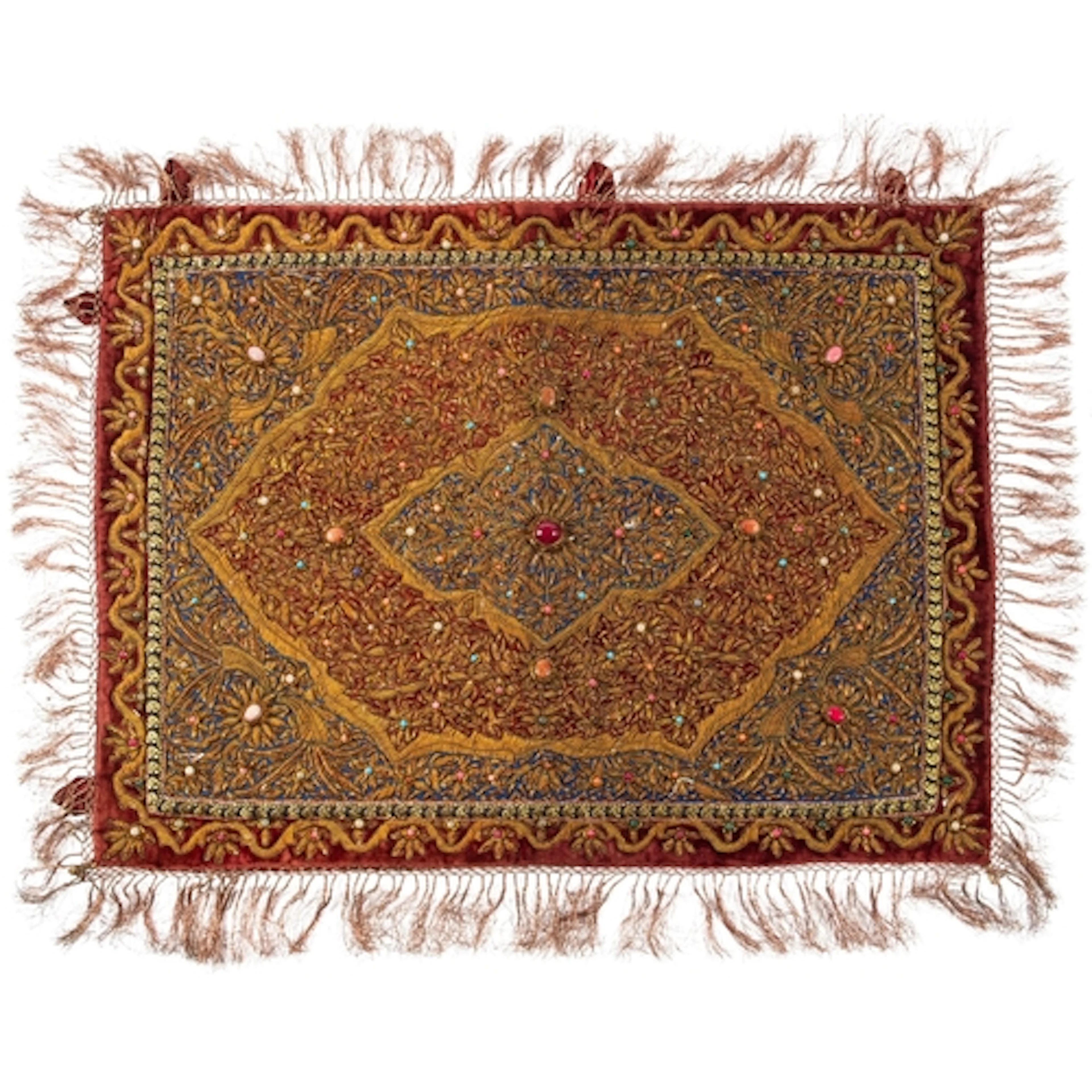 Three Indian textiles, later 20th century; both wirework emb...