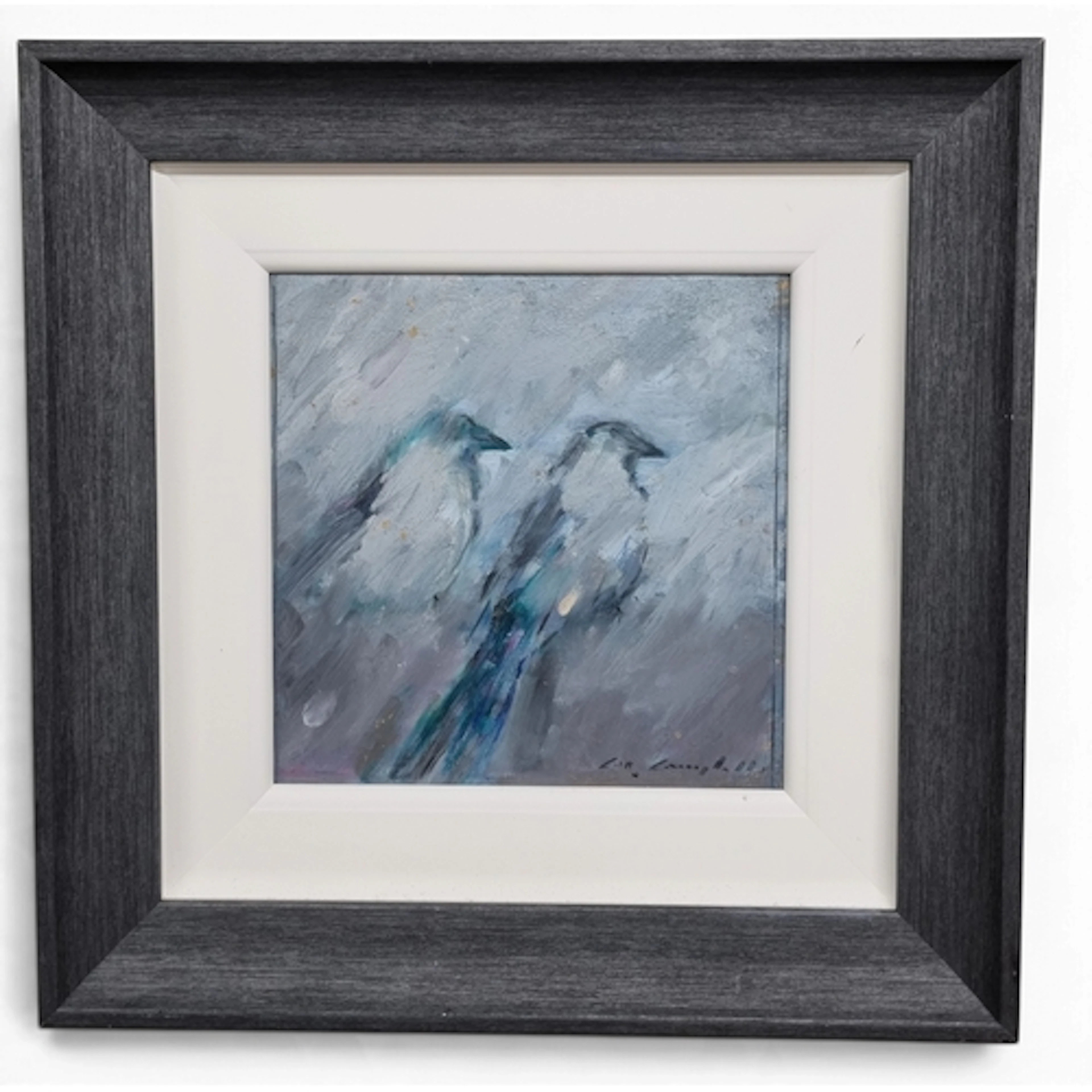 Con Campbell (Irish) 'Love Birds' Oil on board semi abstract...