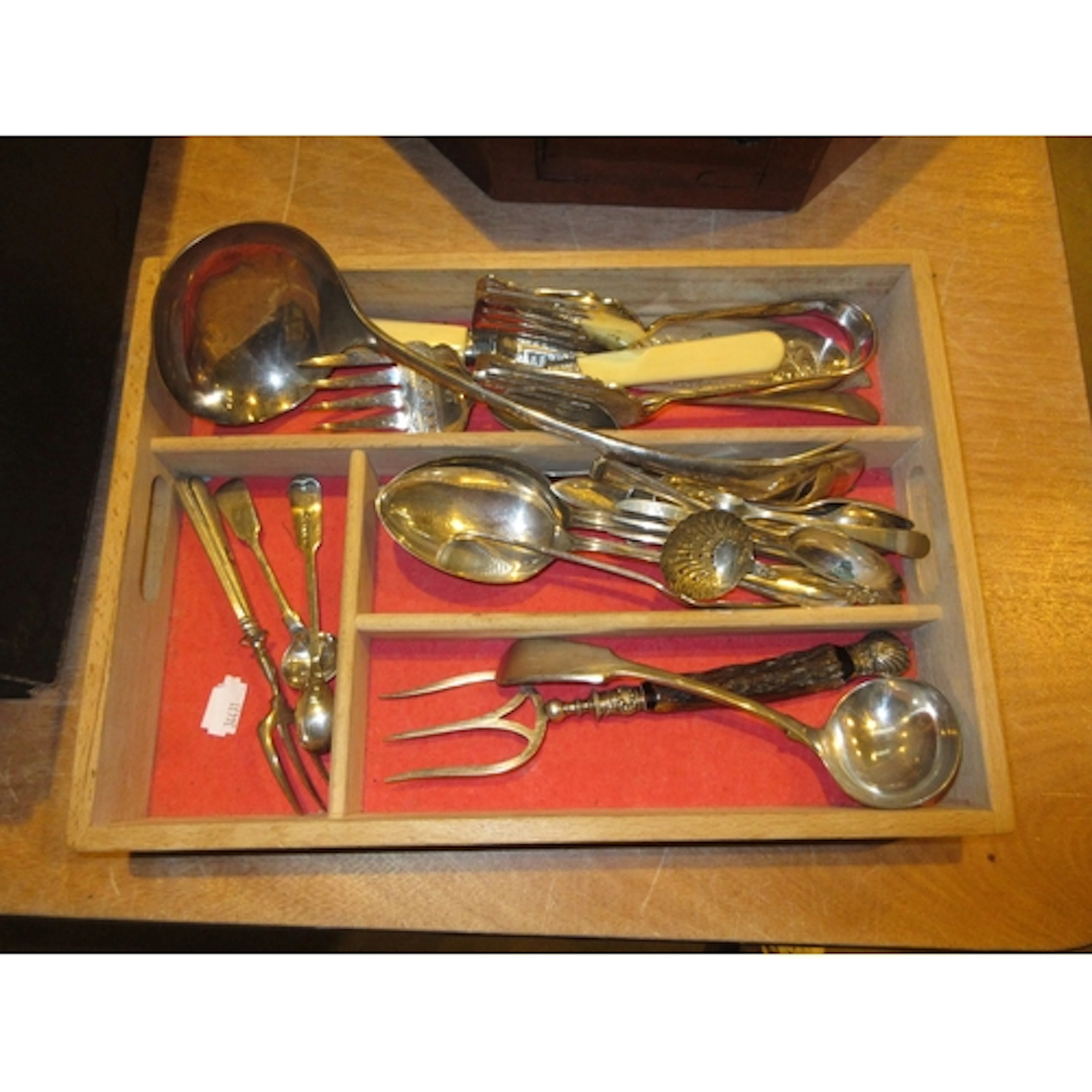 Tray of Silver Plated Cutlery etc