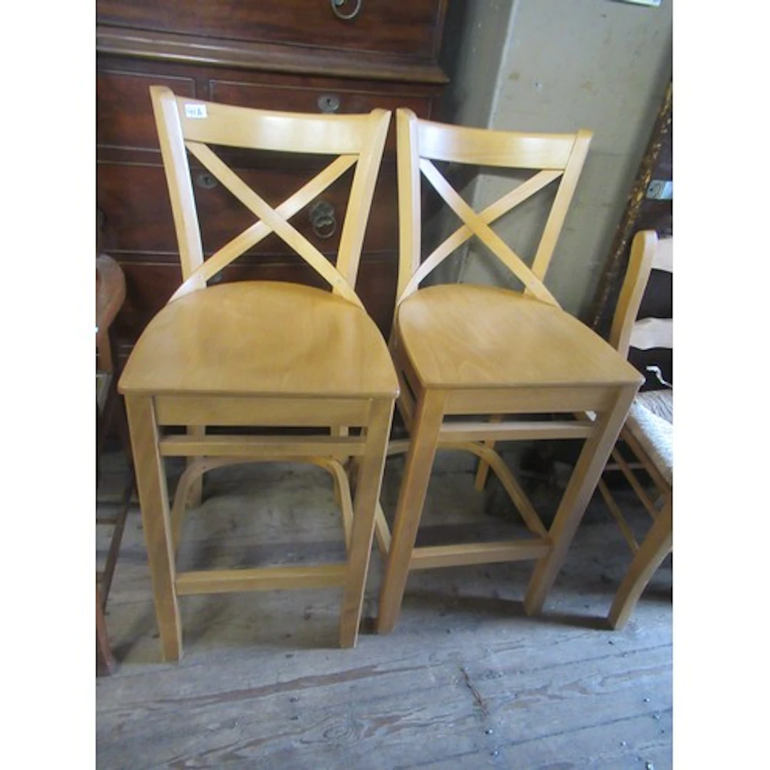 A pair of modern kitchen high chairs together with a pair of...