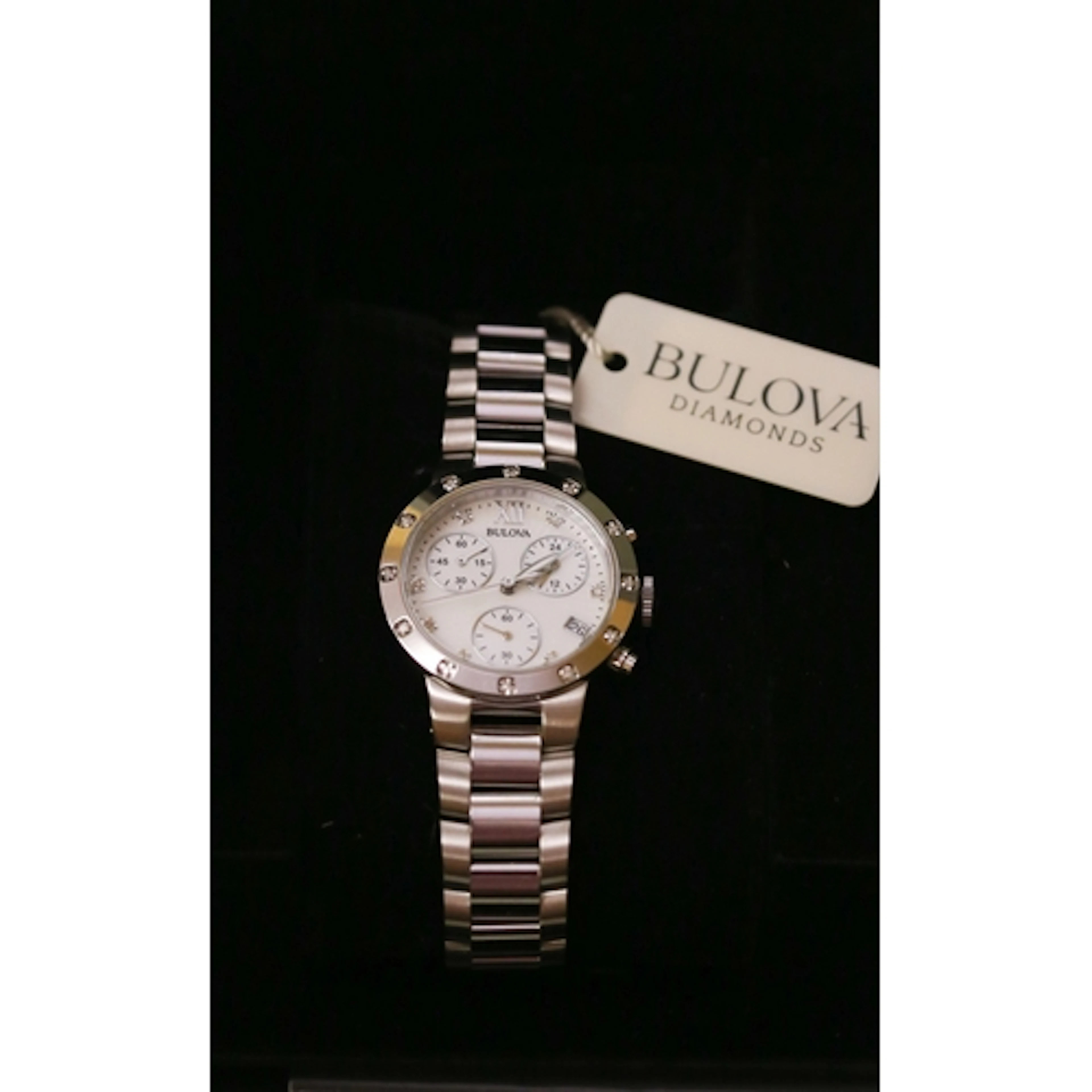 Bulova Maiden Lane Silver Tone Ladies Wristwatch, Diamond In...