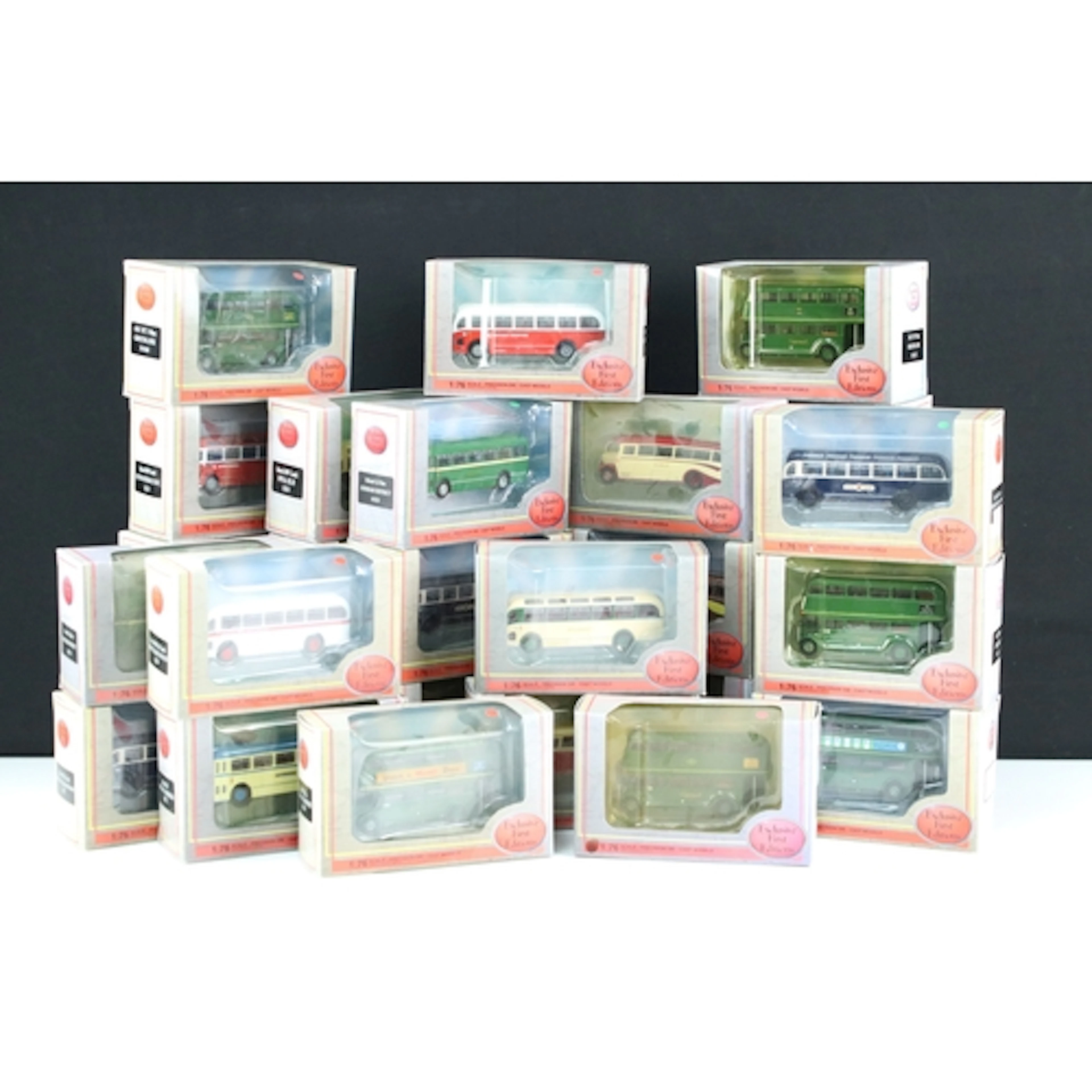 29 Boxed EFE Exclusive First Editions diecast model buses, a...
