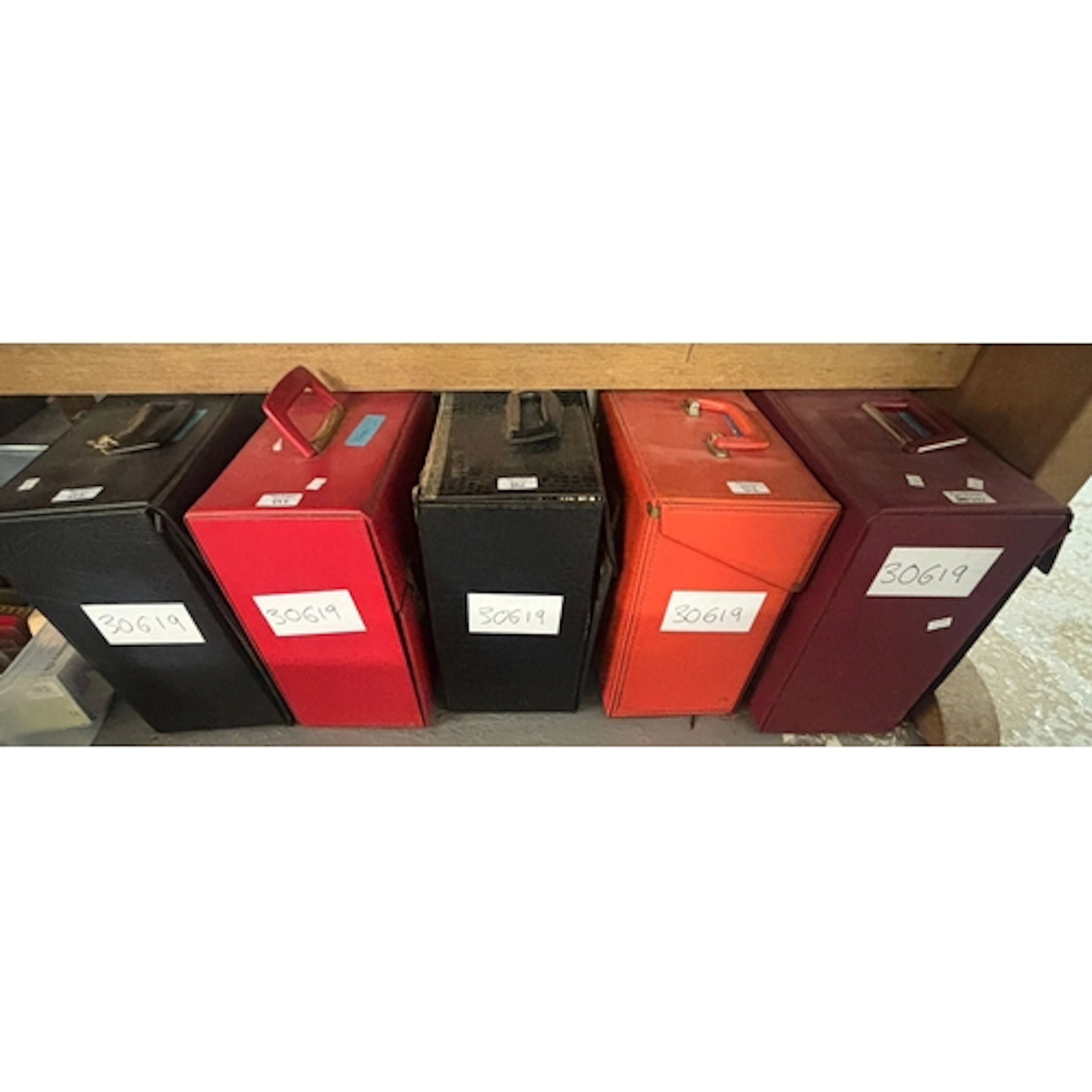Five boxes of assorted vinyl LP records to include: Nat King...