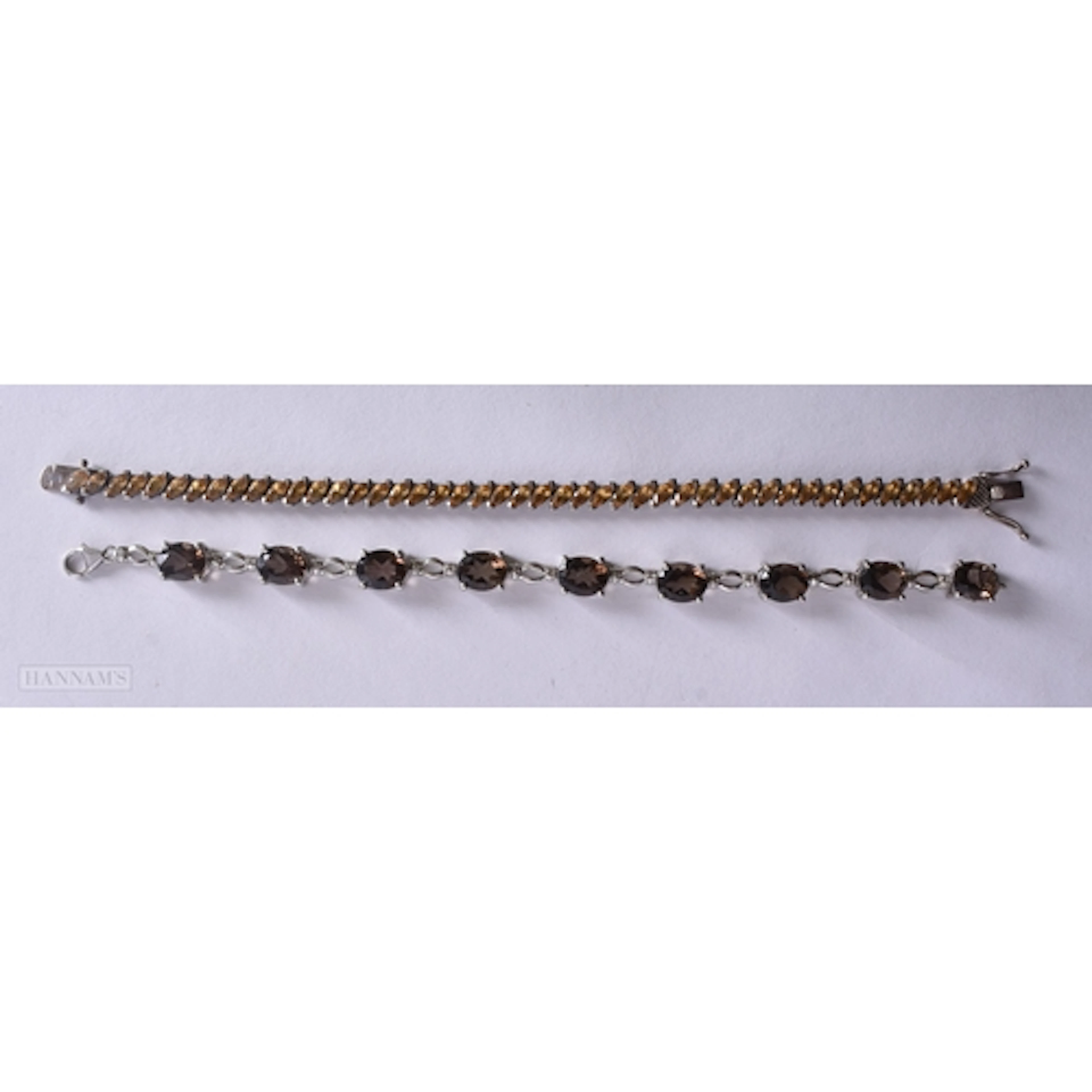 Collection of Sterling Silver Gemstone Bracelets inc. Smoky ...