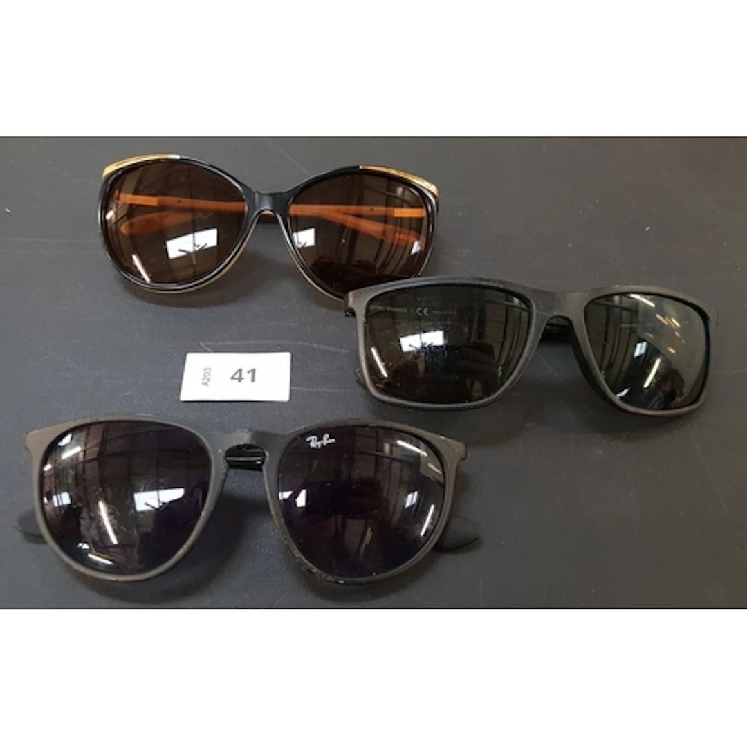 THREE PAIRS SUNGLASSES INC. RAY BAN RB 4171 ERIKA, EMPORIO A...