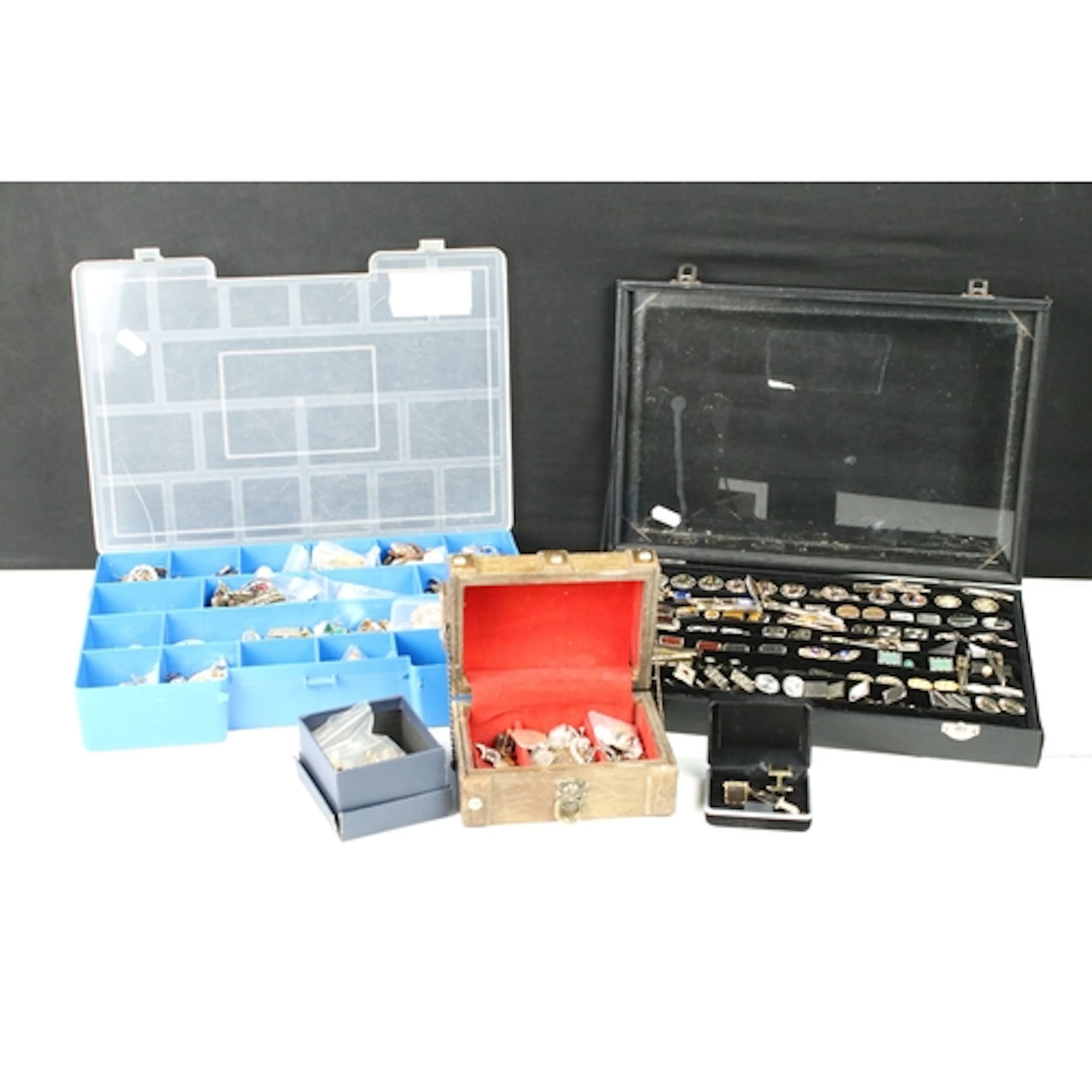 Large quantity of costume jewellery to include various cuffl...